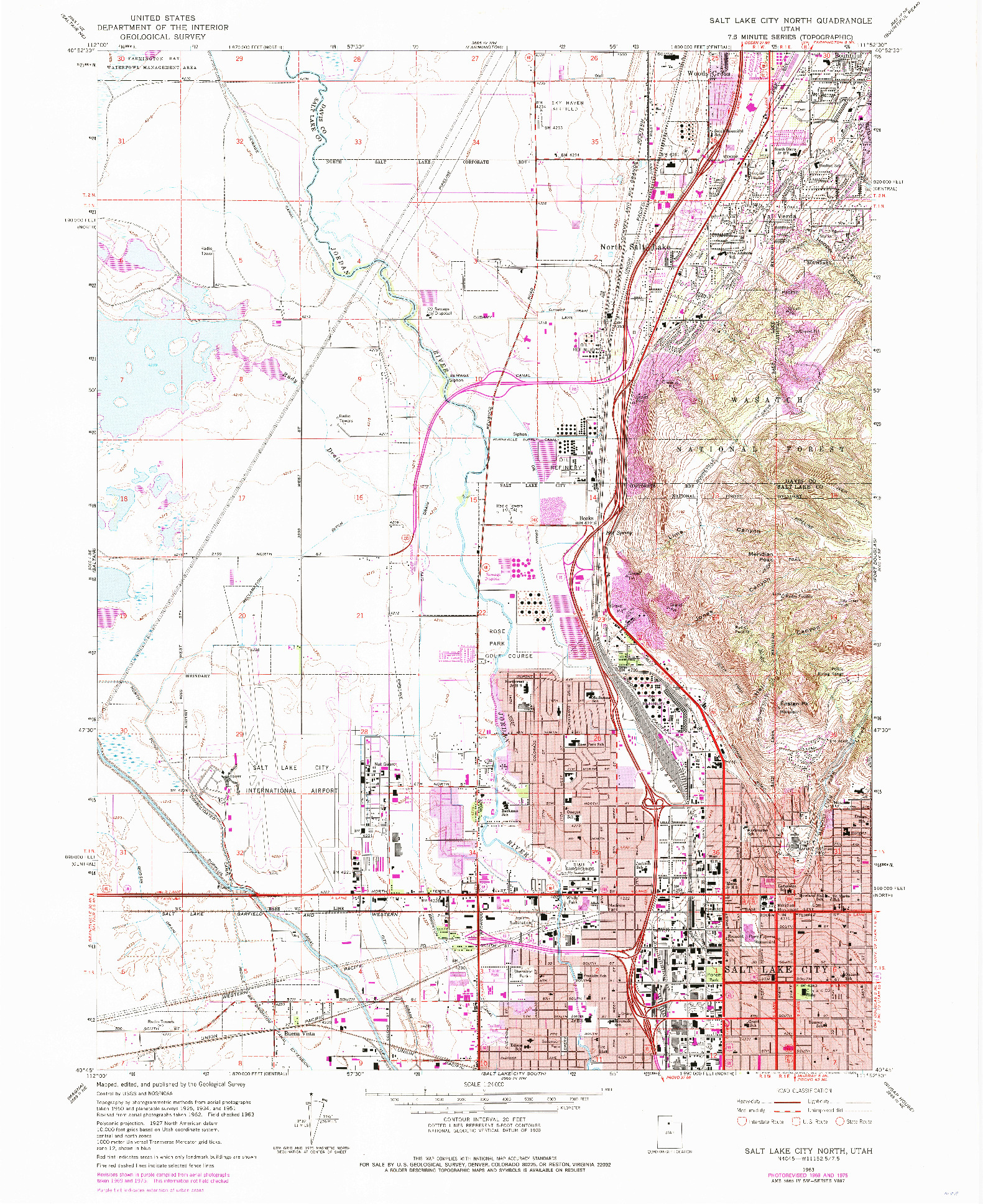 USGS 1:24000-SCALE QUADRANGLE FOR SALT LAKE CITY NORTH, UT 1963