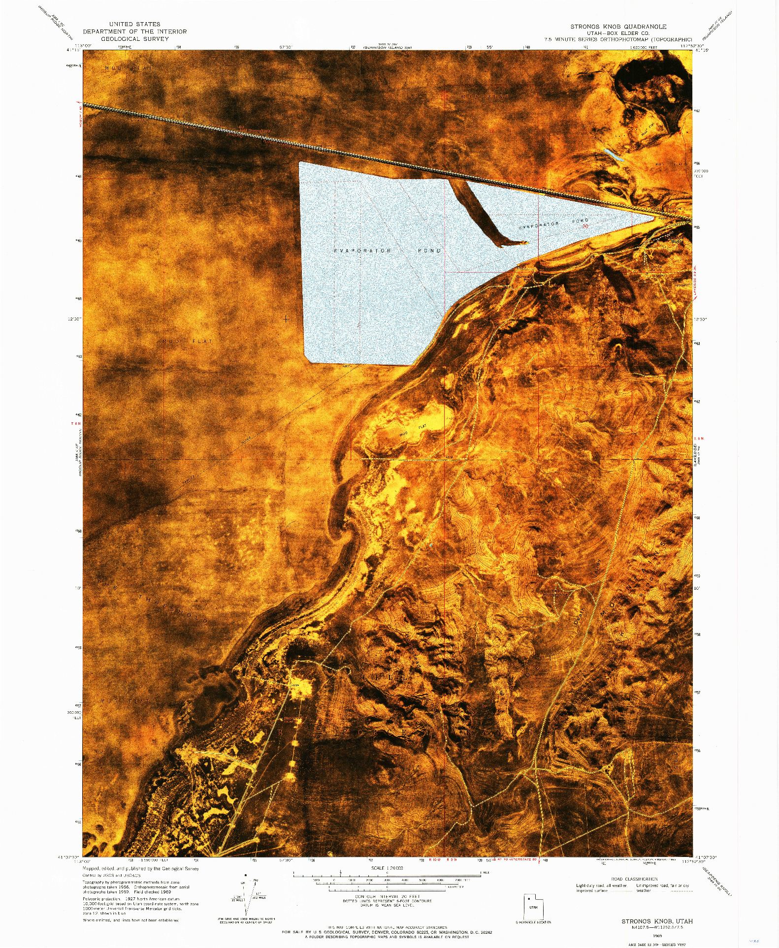 USGS 1:24000-SCALE QUADRANGLE FOR STRONGS KNOB, UT 1969