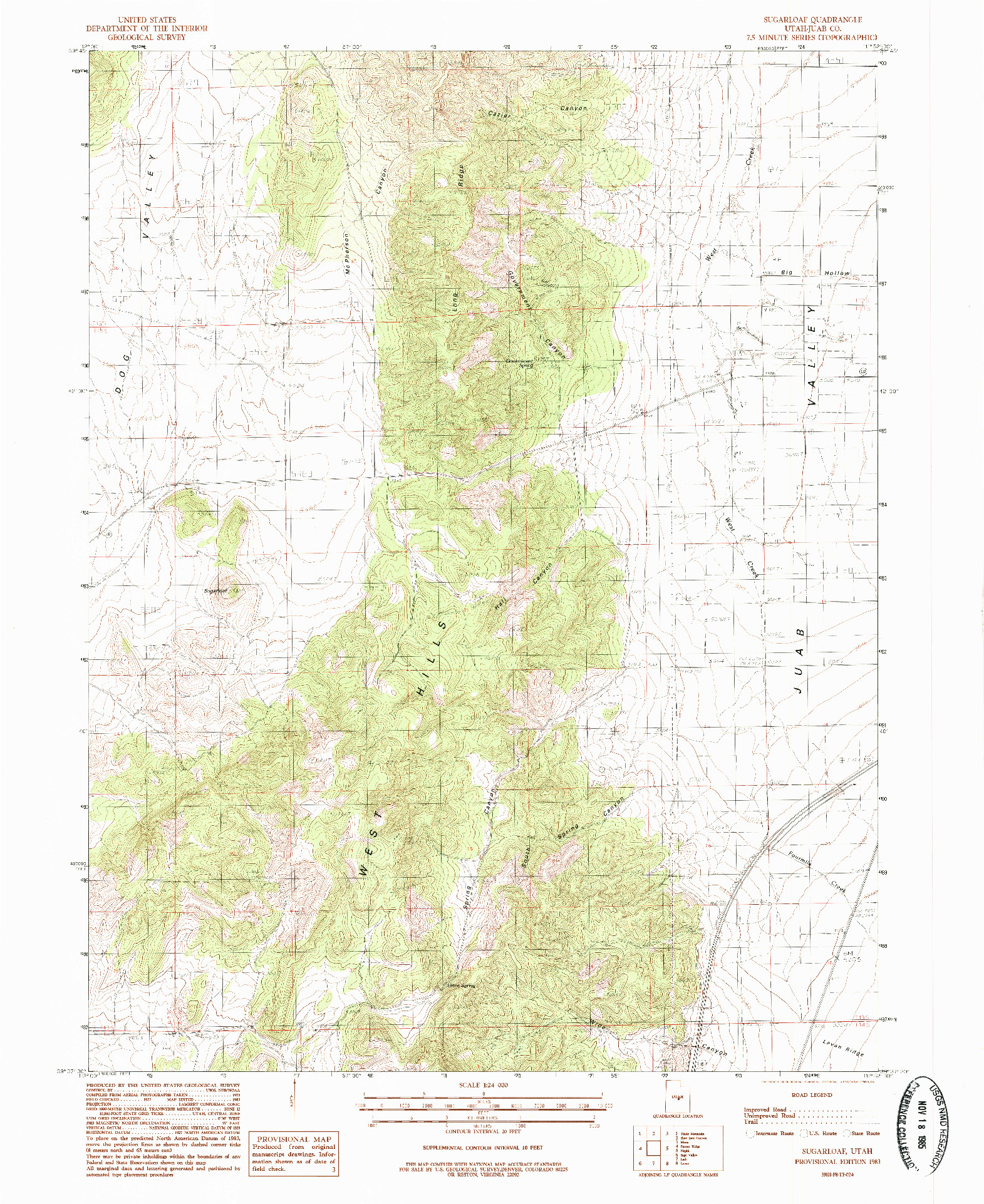 USGS 1:24000-SCALE QUADRANGLE FOR SUGARLOAF, UT 1983