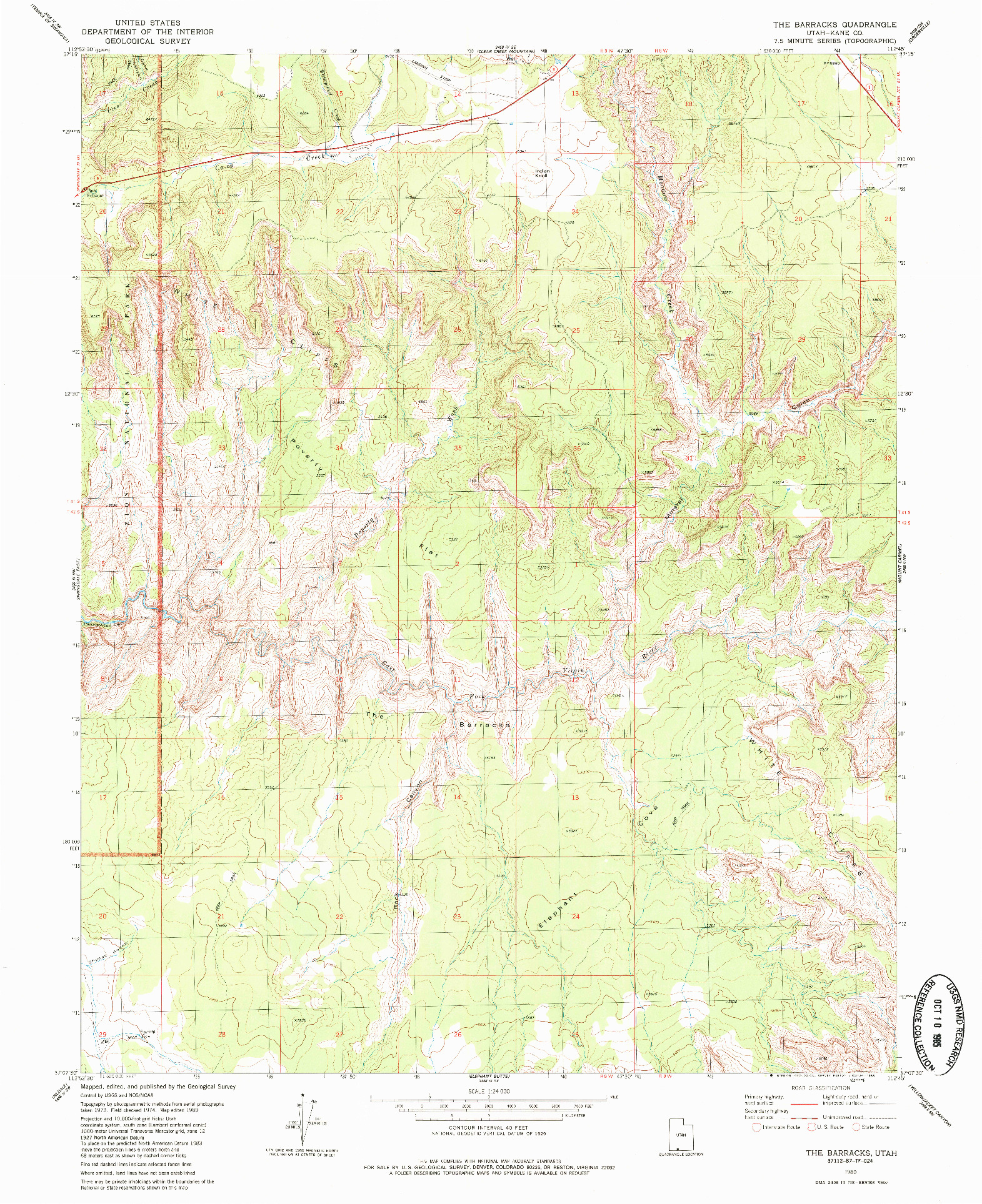 USGS 1:24000-SCALE QUADRANGLE FOR THE BARRACKS, UT 1980