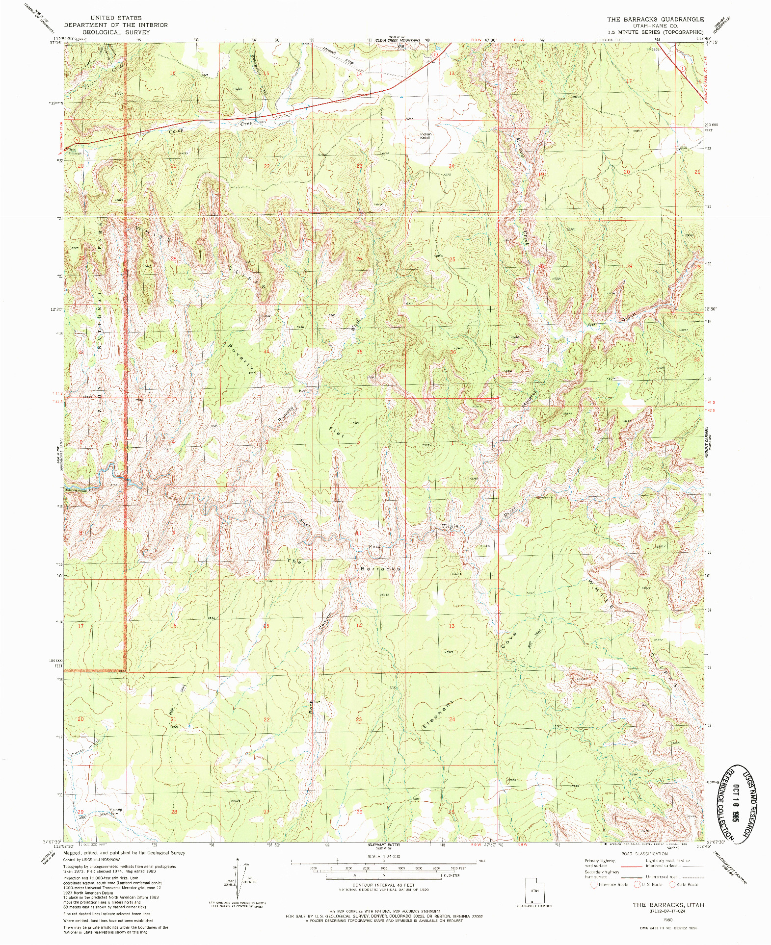 USGS 1:24000-SCALE QUADRANGLE FOR THE BARRACKS, UT 1980