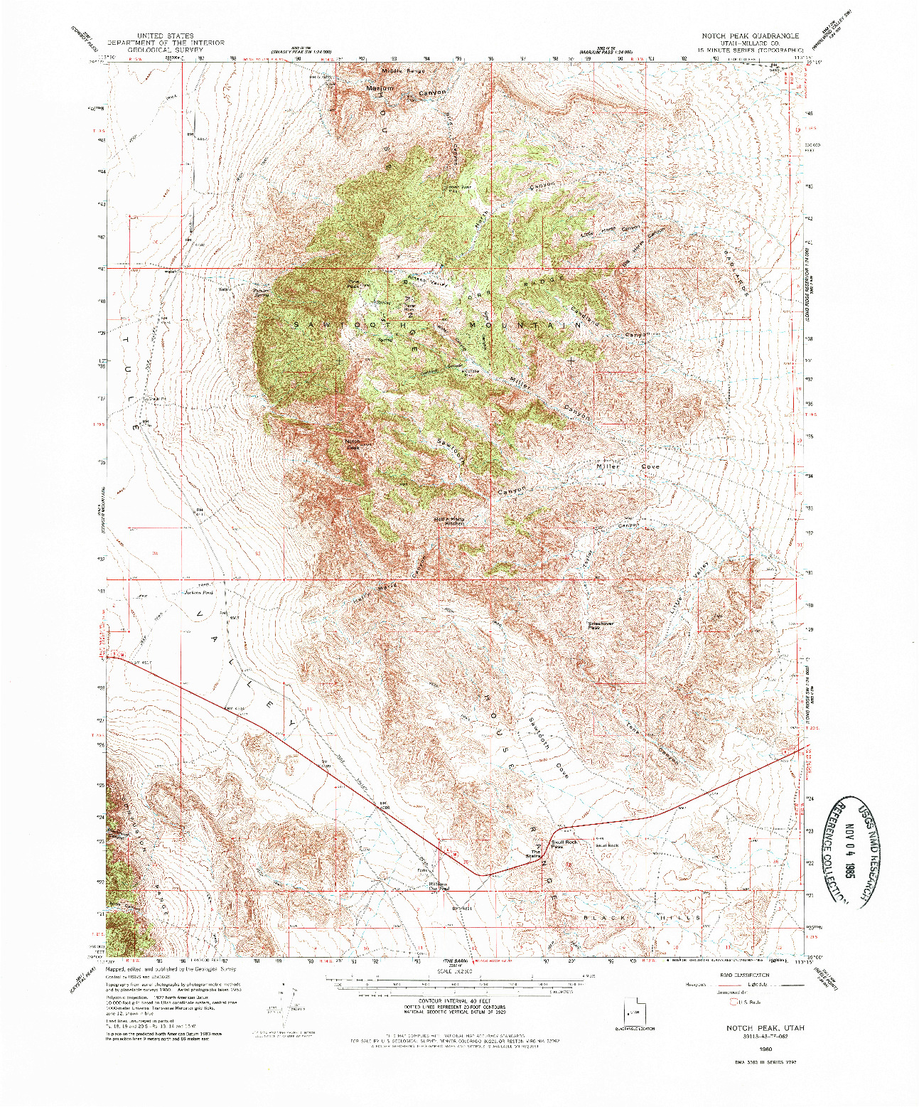 USGS 1:62500-SCALE QUADRANGLE FOR NOTCH PEAK, UT 1960