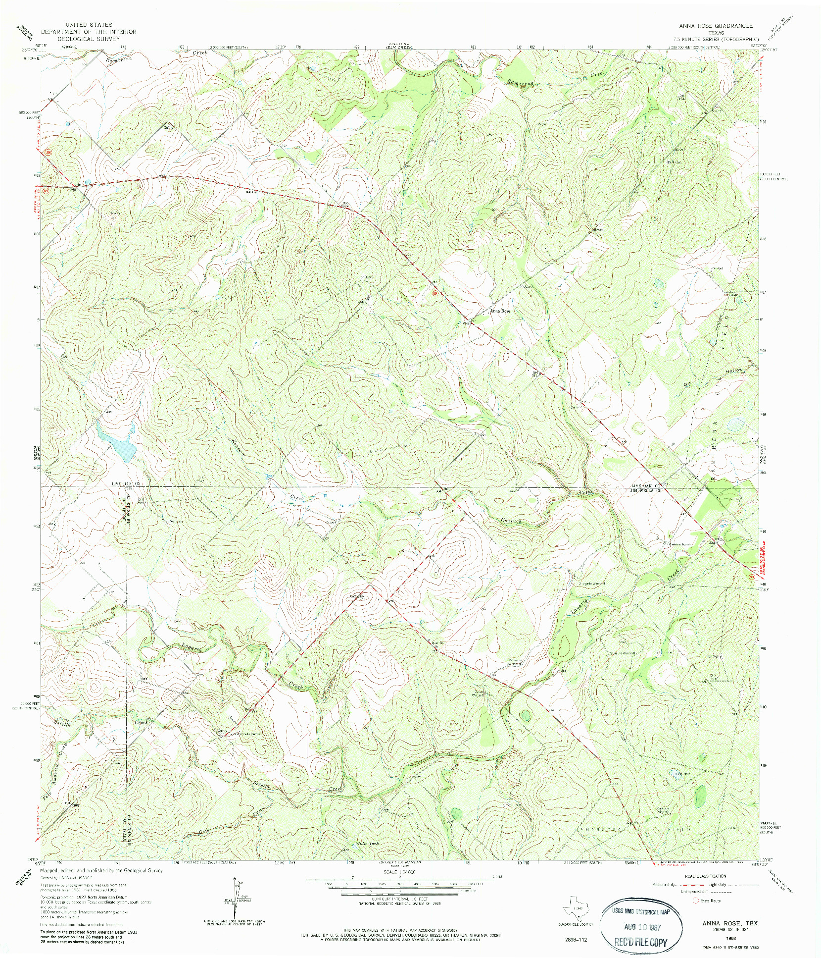 USGS 1:24000-SCALE QUADRANGLE FOR ANNA ROSE, TX 1963