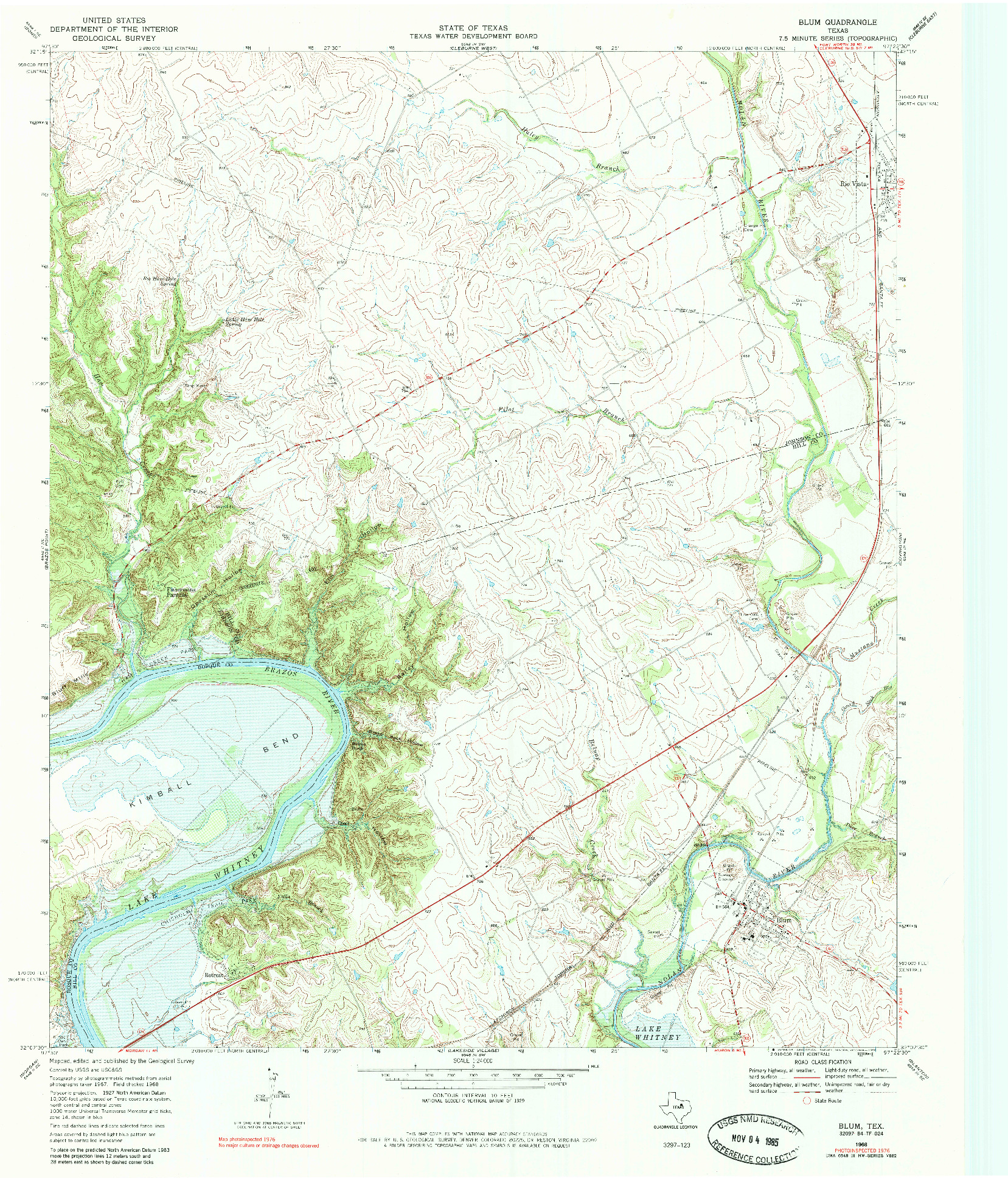 USGS 1:24000-SCALE QUADRANGLE FOR BLUM, TX 1968