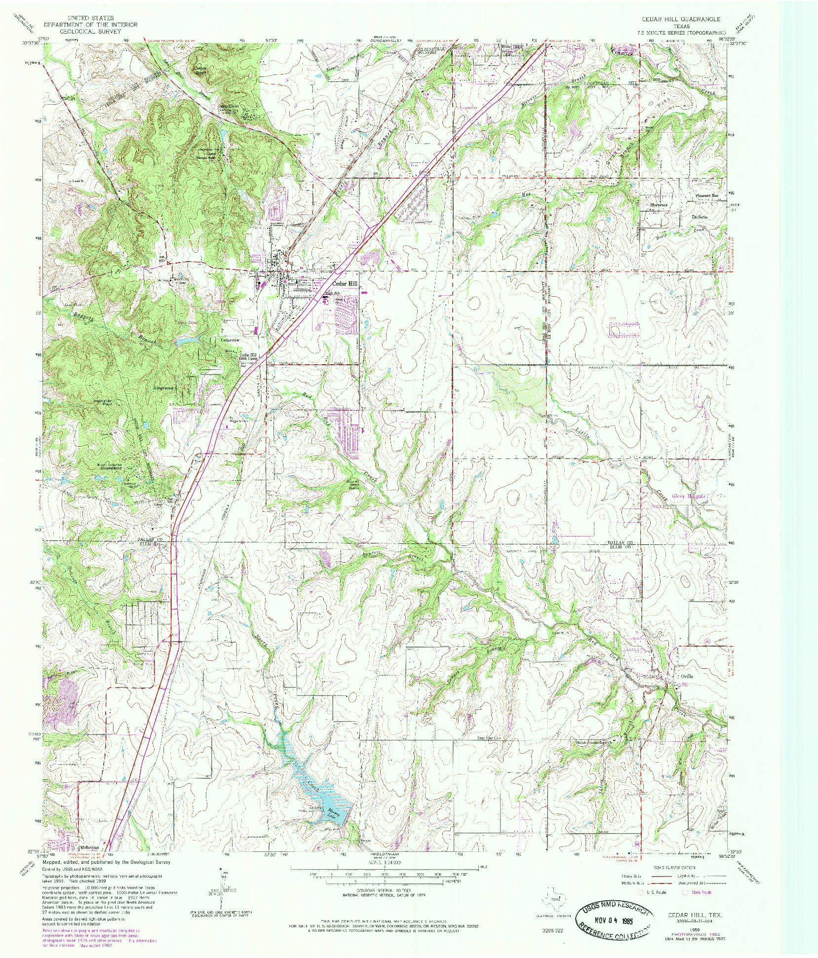 USGS 1:24000-SCALE QUADRANGLE FOR CEDAR HILL, TX 1959