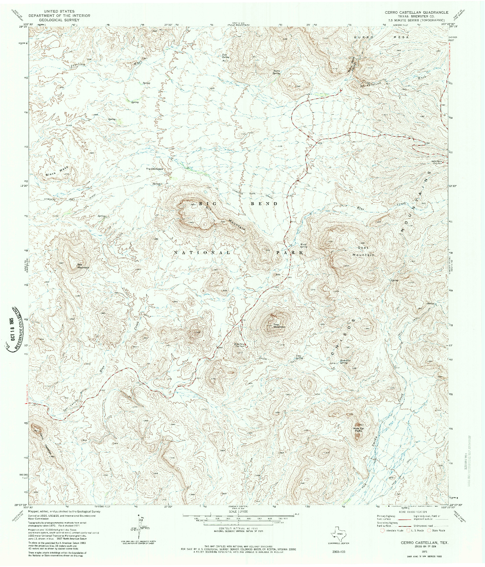 USGS 1:24000-SCALE QUADRANGLE FOR CERRO CASTELLAN, TX 1971