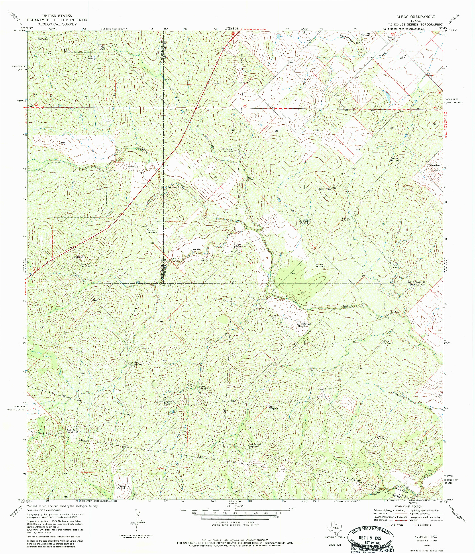 USGS 1:24000-SCALE QUADRANGLE FOR CLEGG, TX 1969