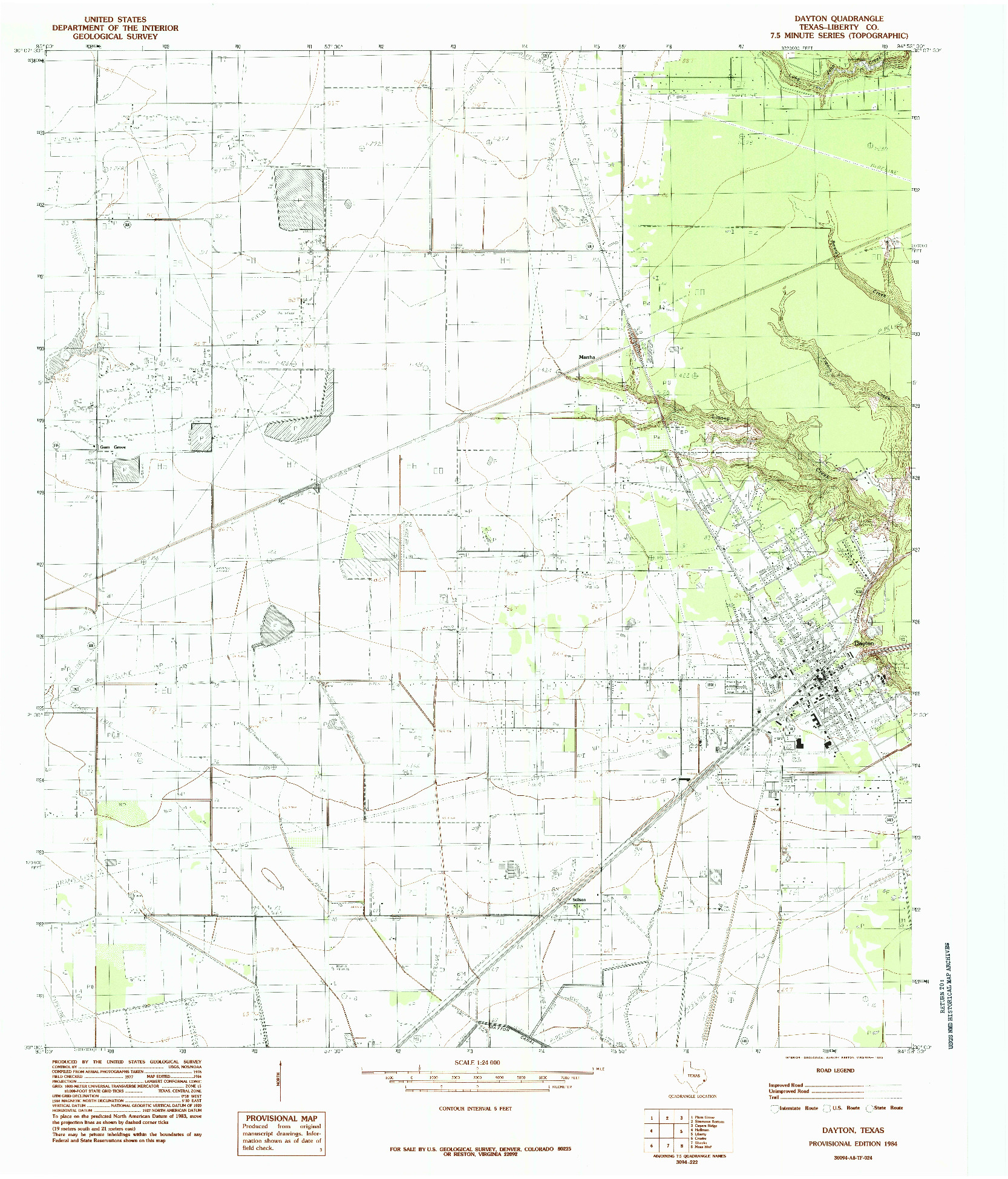 USGS 1:24000-SCALE QUADRANGLE FOR DAYTON, TX 1984