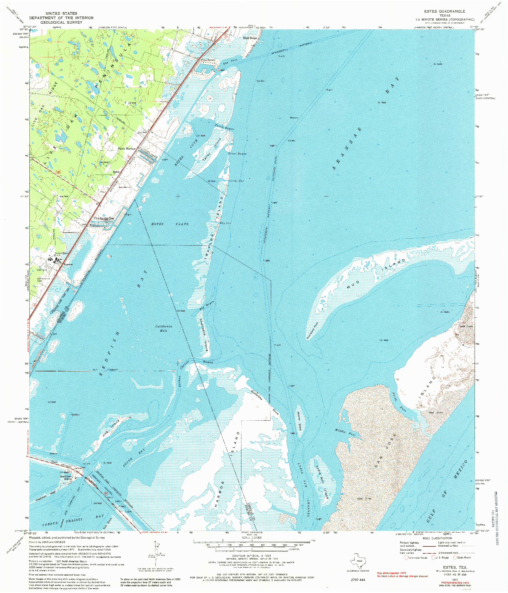 USGS 1:24000-SCALE QUADRANGLE FOR ESTES, TX 1971