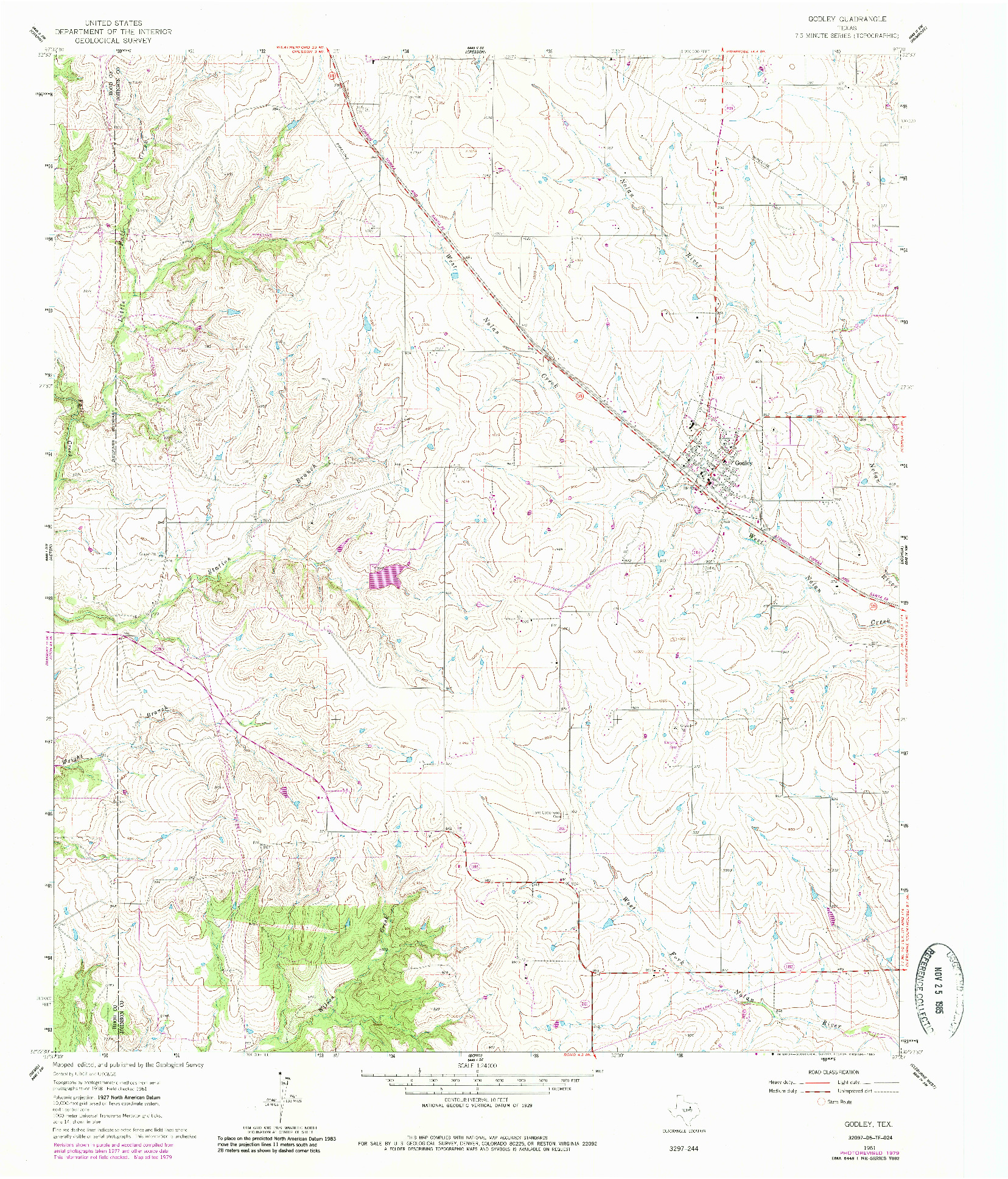 USGS 1:24000-SCALE QUADRANGLE FOR GODLEY, TX 1961