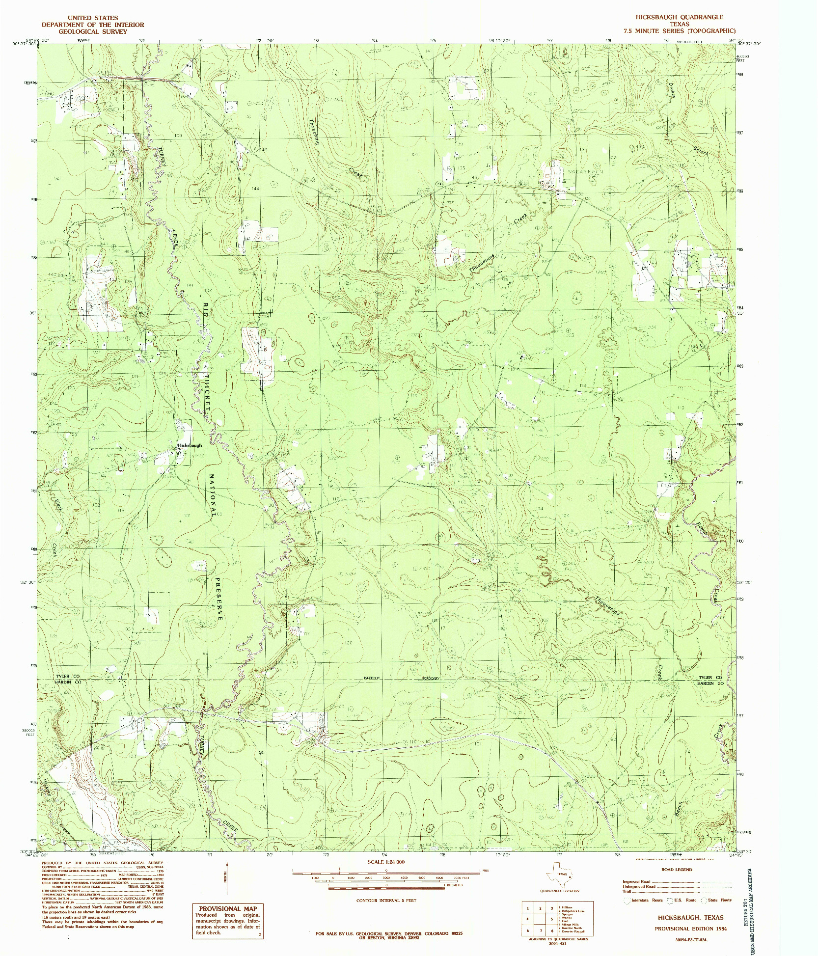 USGS 1:24000-SCALE QUADRANGLE FOR HICKSBAUGH, TX 1984