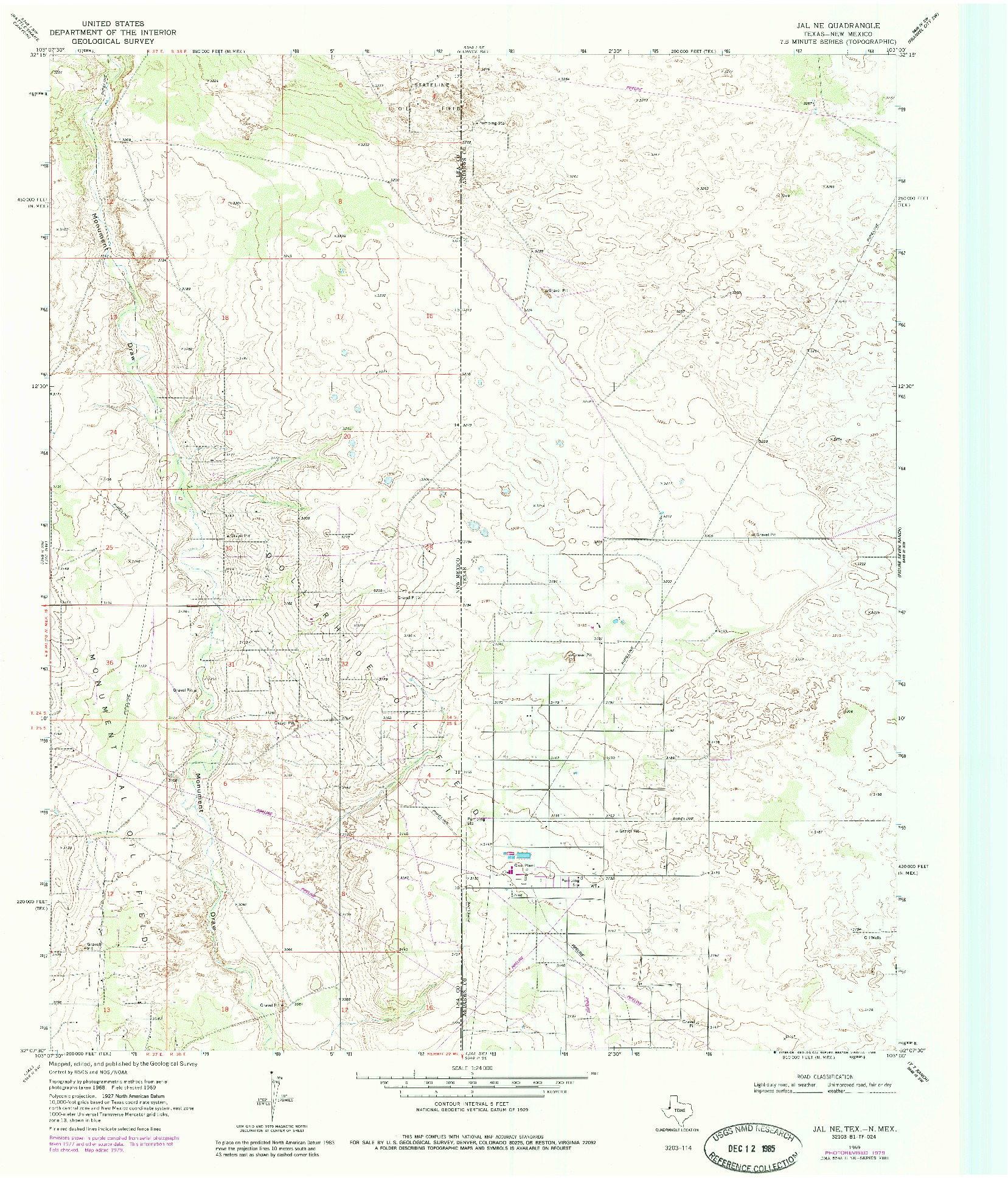 USGS 1:24000-SCALE QUADRANGLE FOR JAL NE, TX 1969