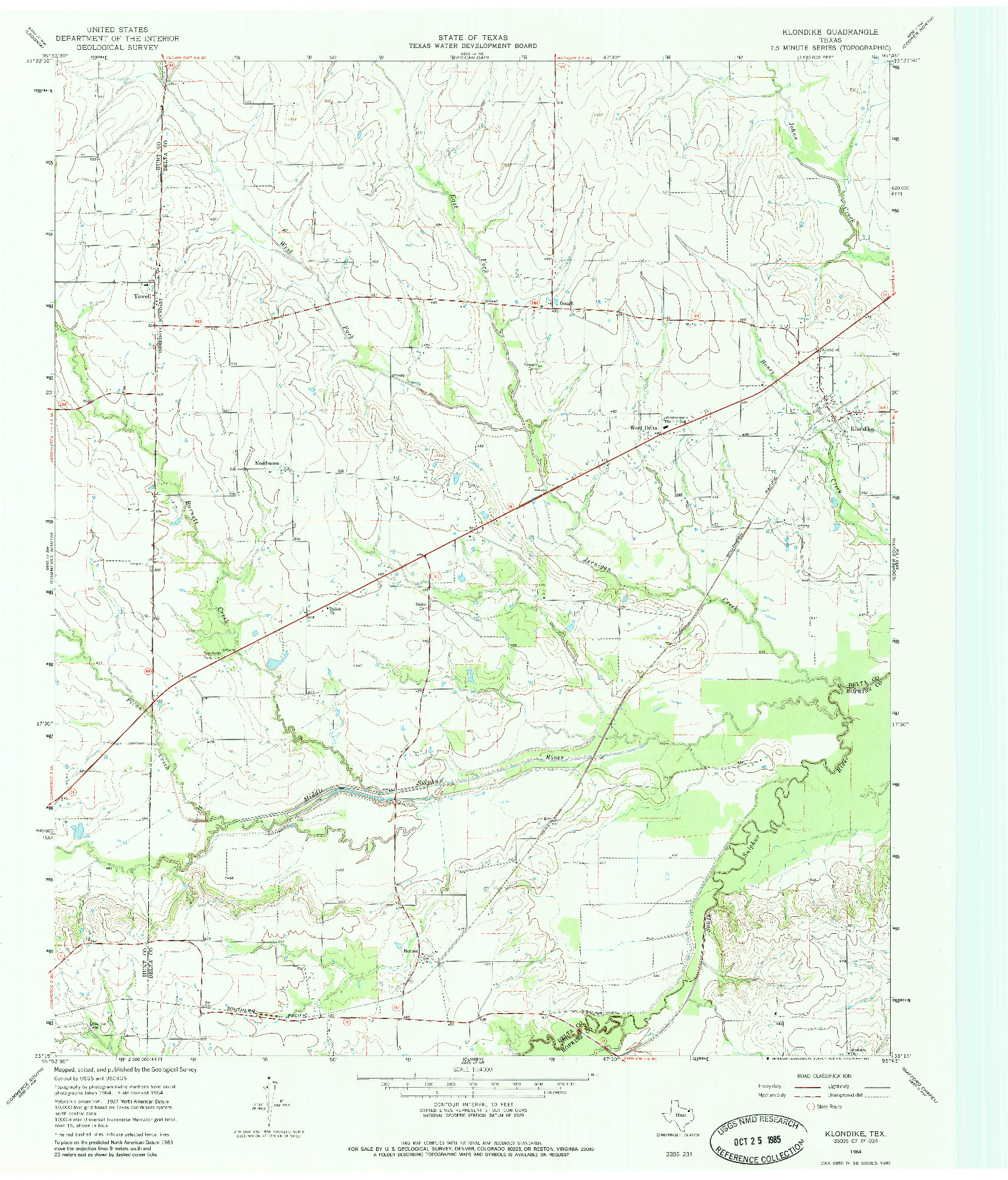 USGS 1:24000-SCALE QUADRANGLE FOR KLONDIKE, TX 1964