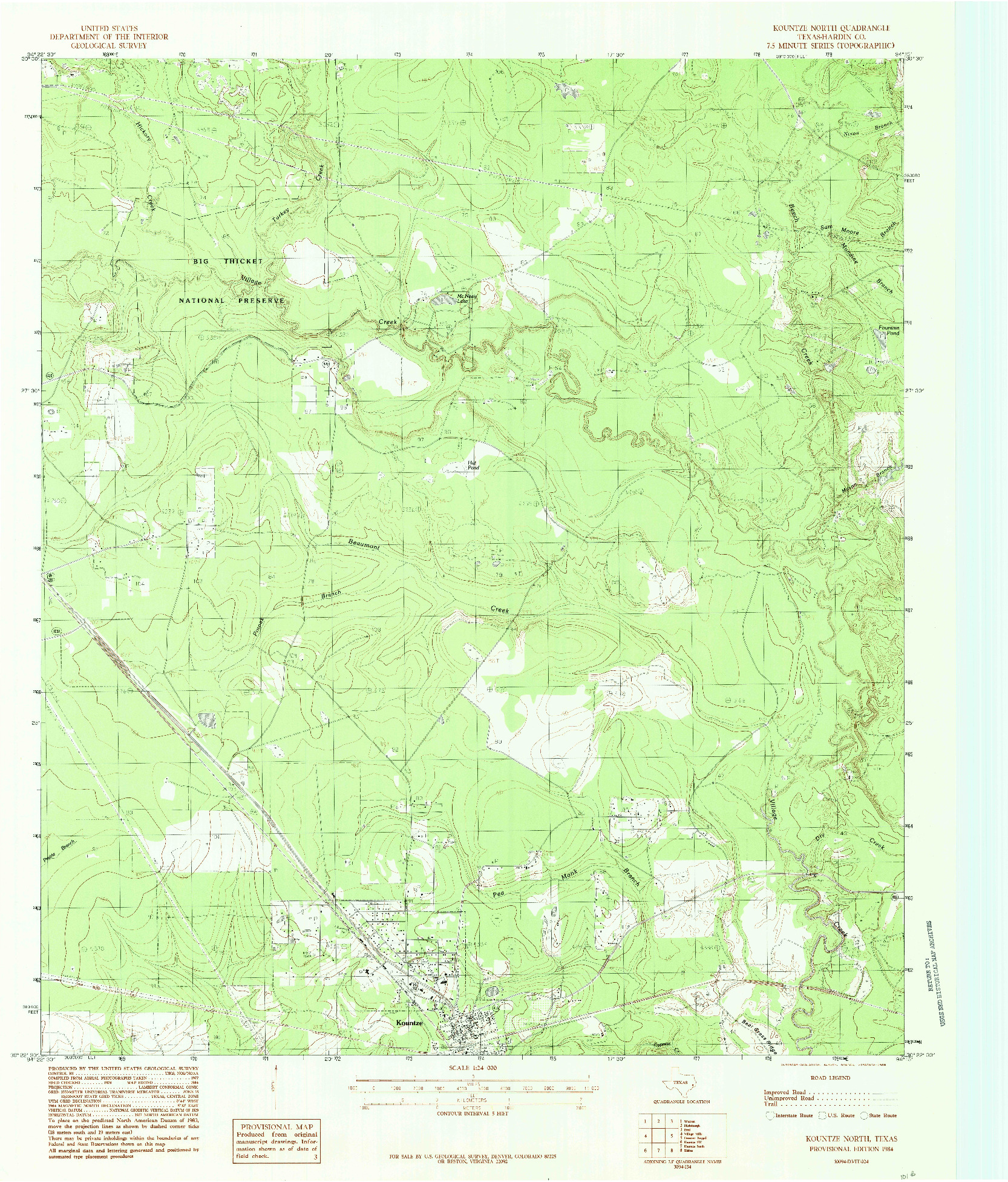 USGS 1:24000-SCALE QUADRANGLE FOR KOUNTZE NORTH, TX 1984