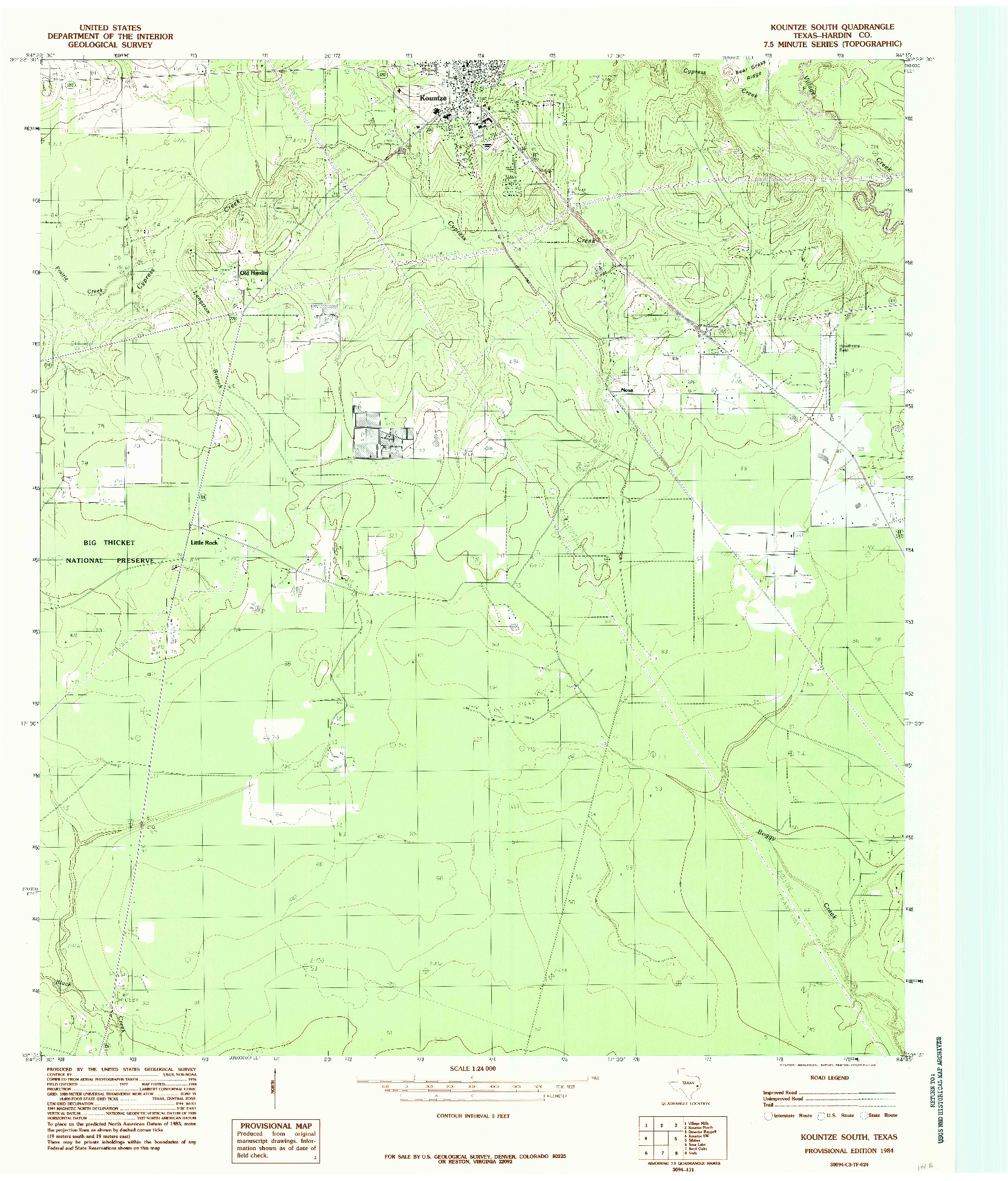 USGS 1:24000-SCALE QUADRANGLE FOR KOUNTZE SOUTH, TX 1984