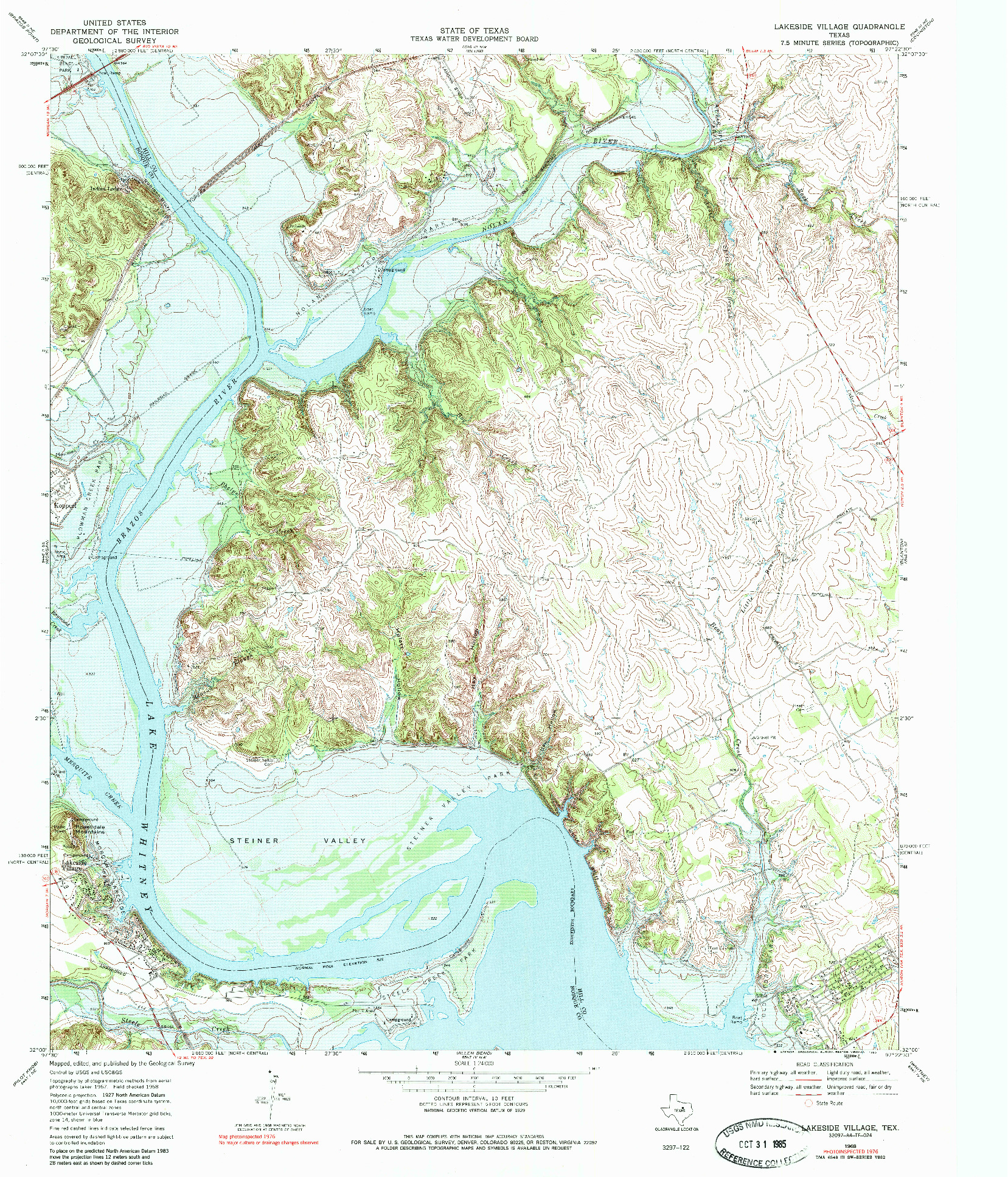 USGS 1:24000-SCALE QUADRANGLE FOR LAKESIDE VILLAGE, TX 1968