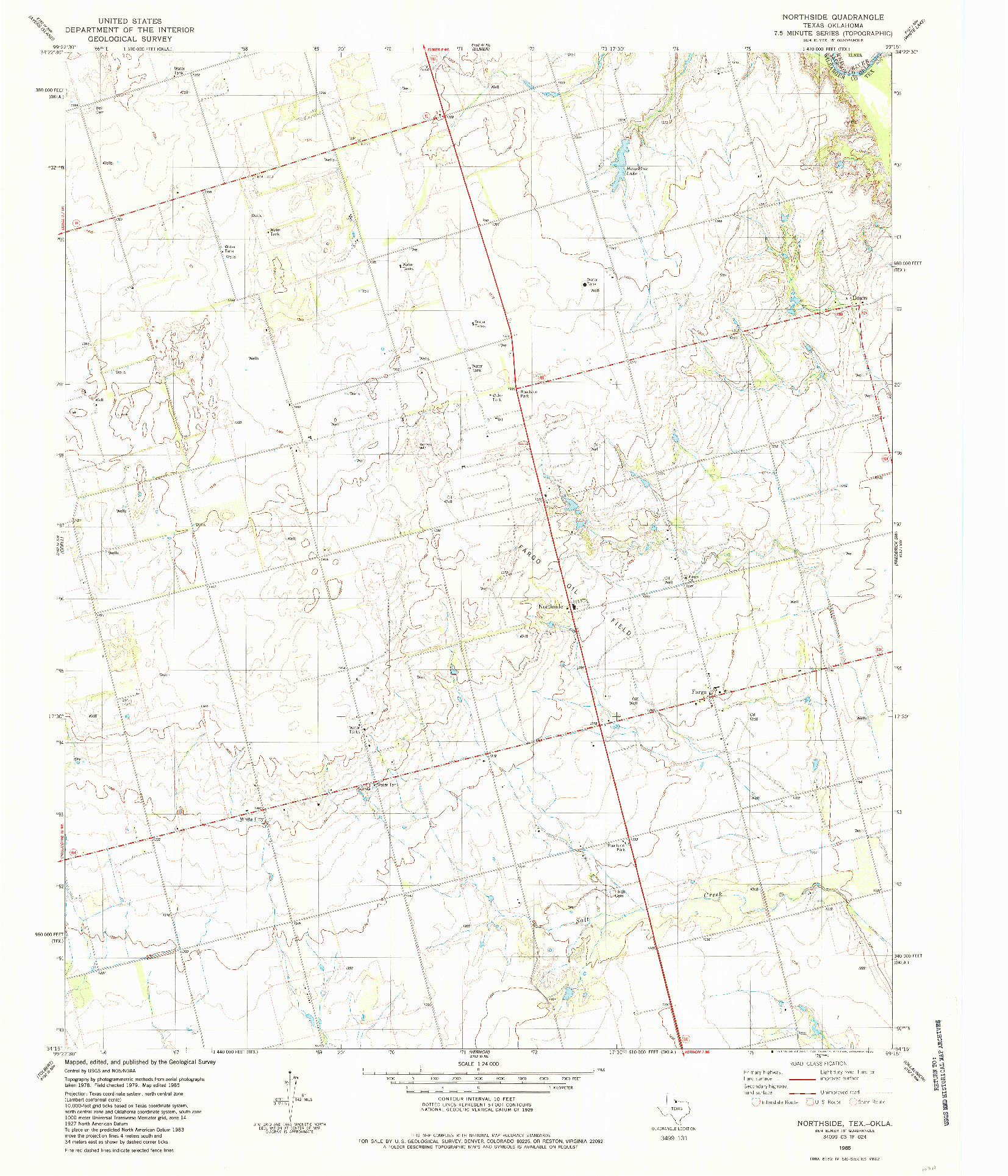 USGS 1:24000-SCALE QUADRANGLE FOR NORTHSIDE, TX 1985