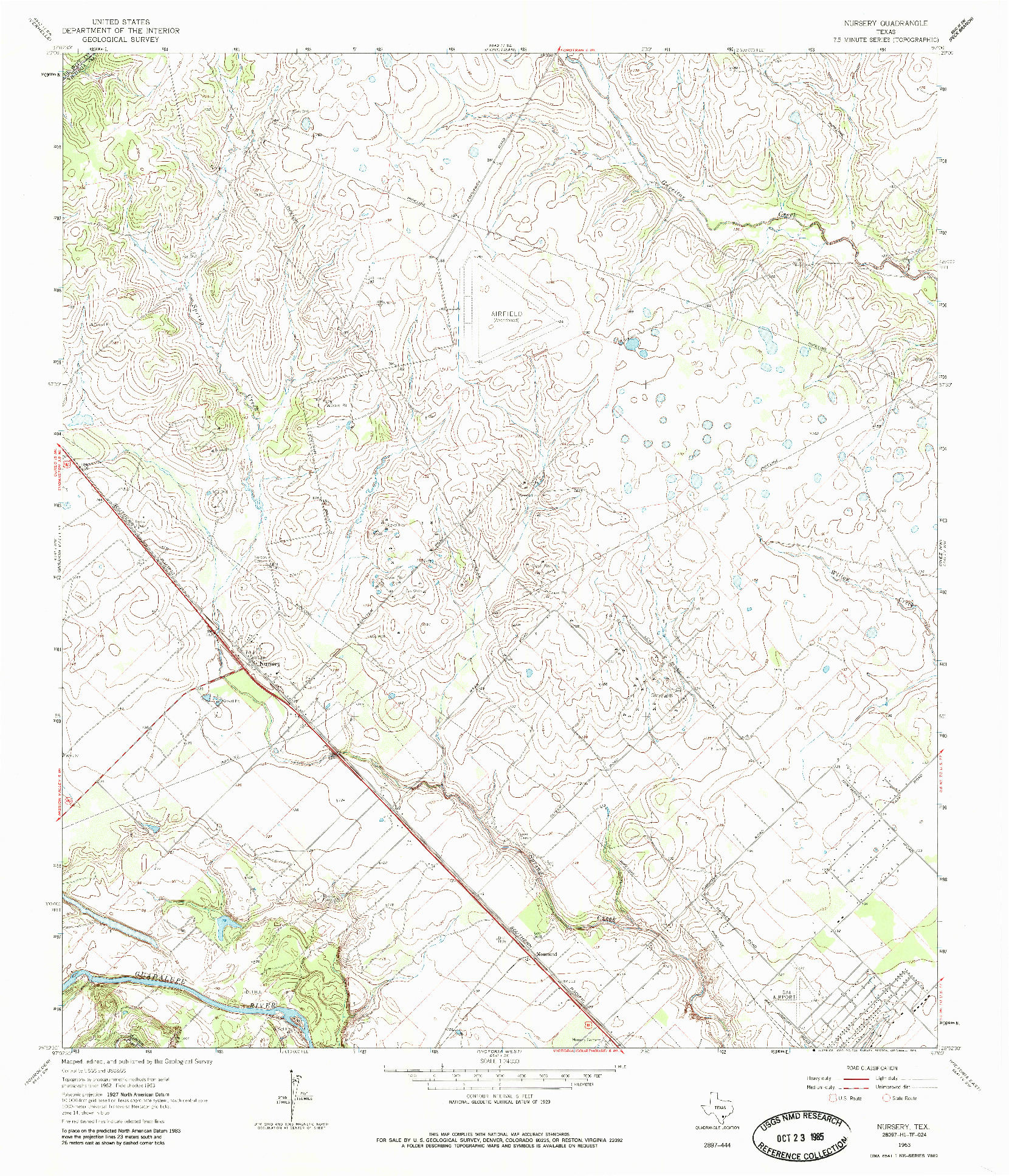 USGS 1:24000-SCALE QUADRANGLE FOR NURSERY, TX 1963