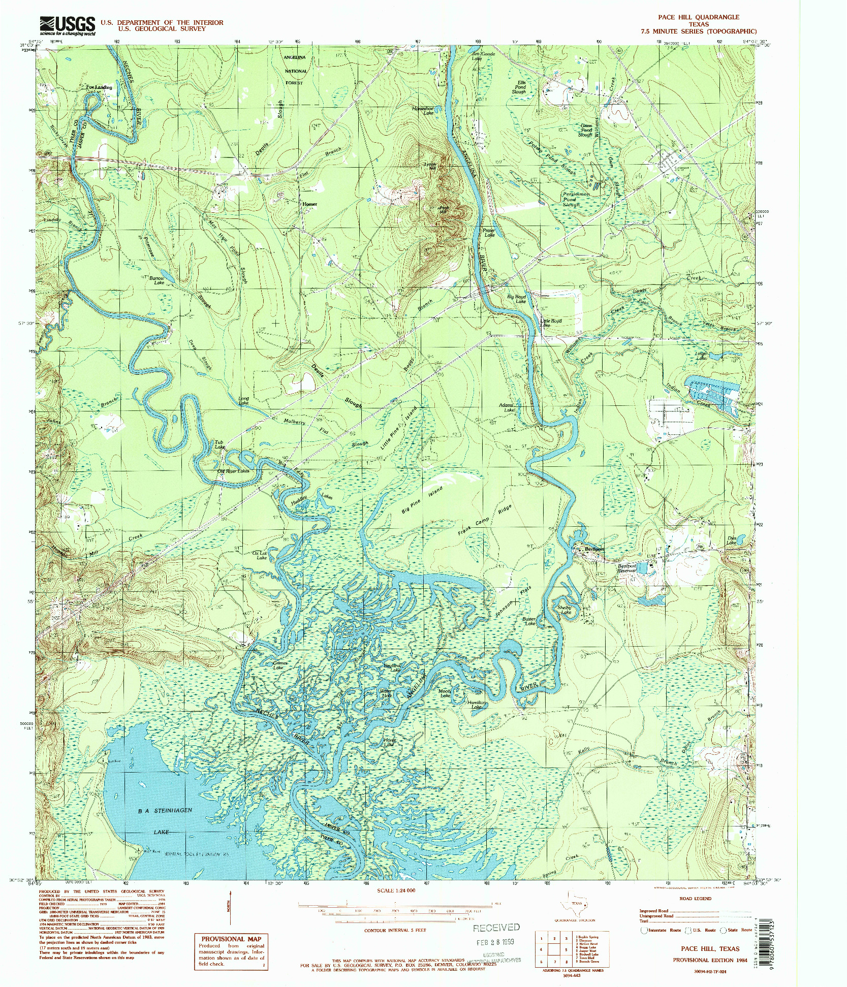 USGS 1:24000-SCALE QUADRANGLE FOR PACE HILL, TX 1984