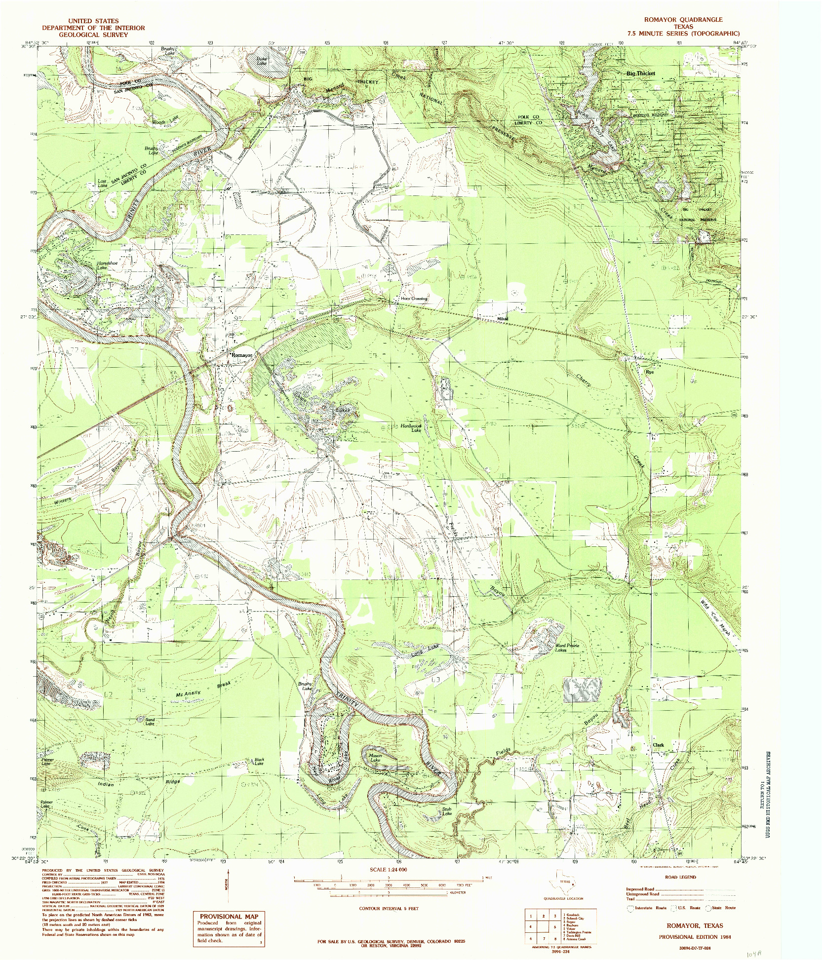 USGS 1:24000-SCALE QUADRANGLE FOR ROMAYOR, TX 1984