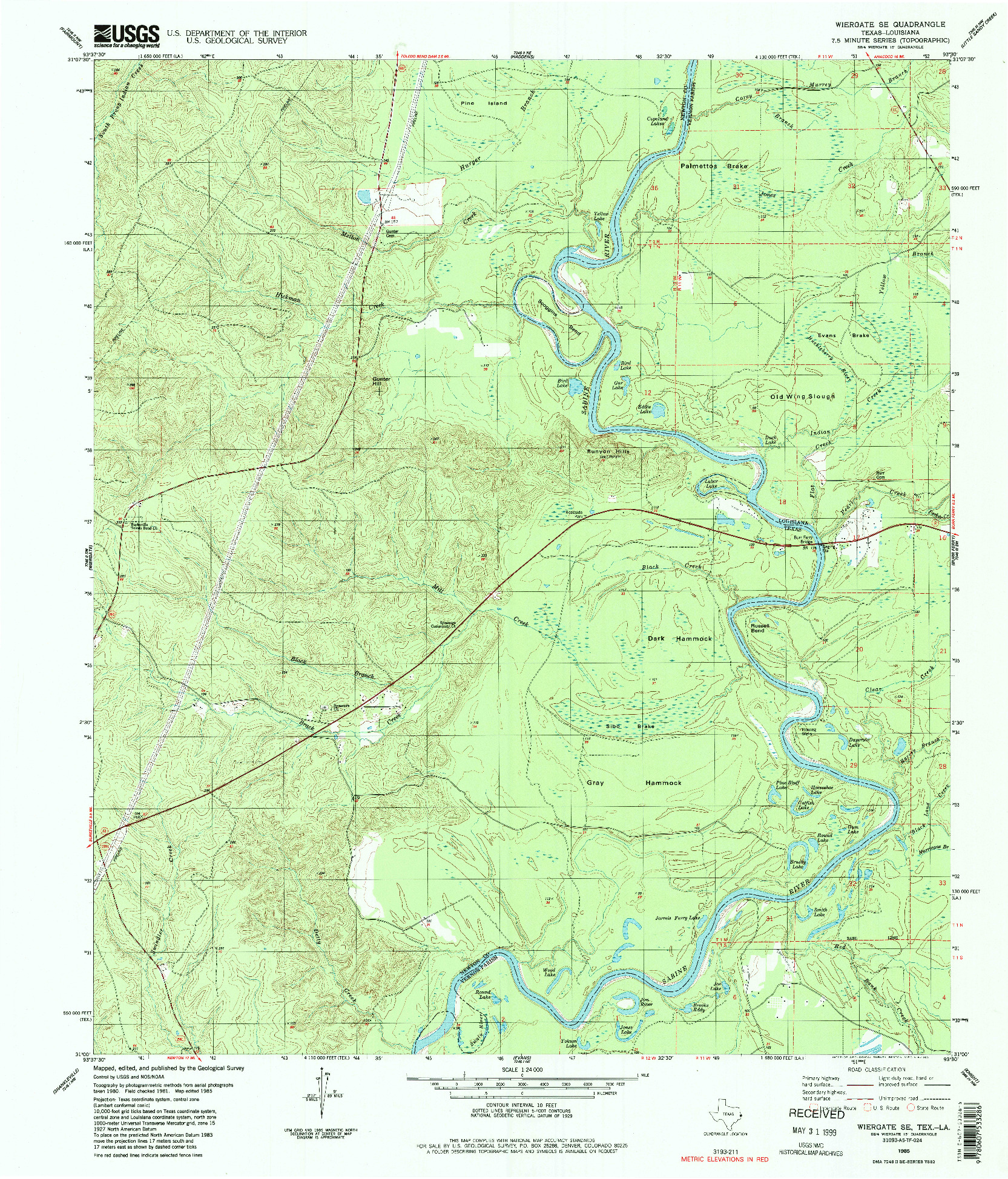 USGS 1:24000-SCALE QUADRANGLE FOR WIERGATE SE, TX 1985