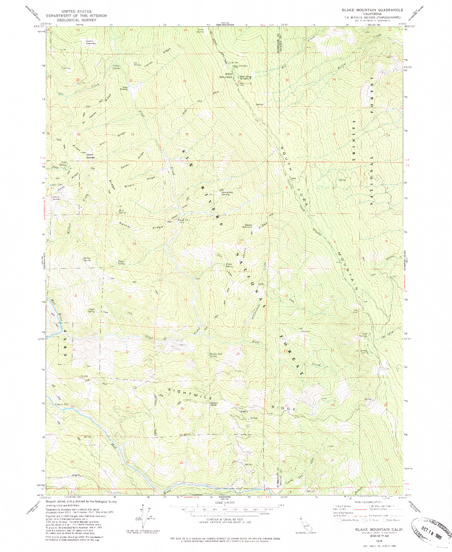 USGS 1:24000-SCALE QUADRANGLE FOR BLAKE MOUNTAIN, CA 1979