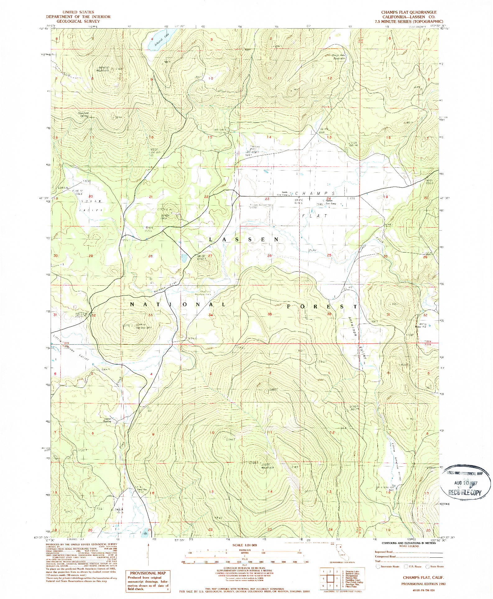 USGS 1:24000-SCALE QUADRANGLE FOR CHAMPS FLAT, CA 1983