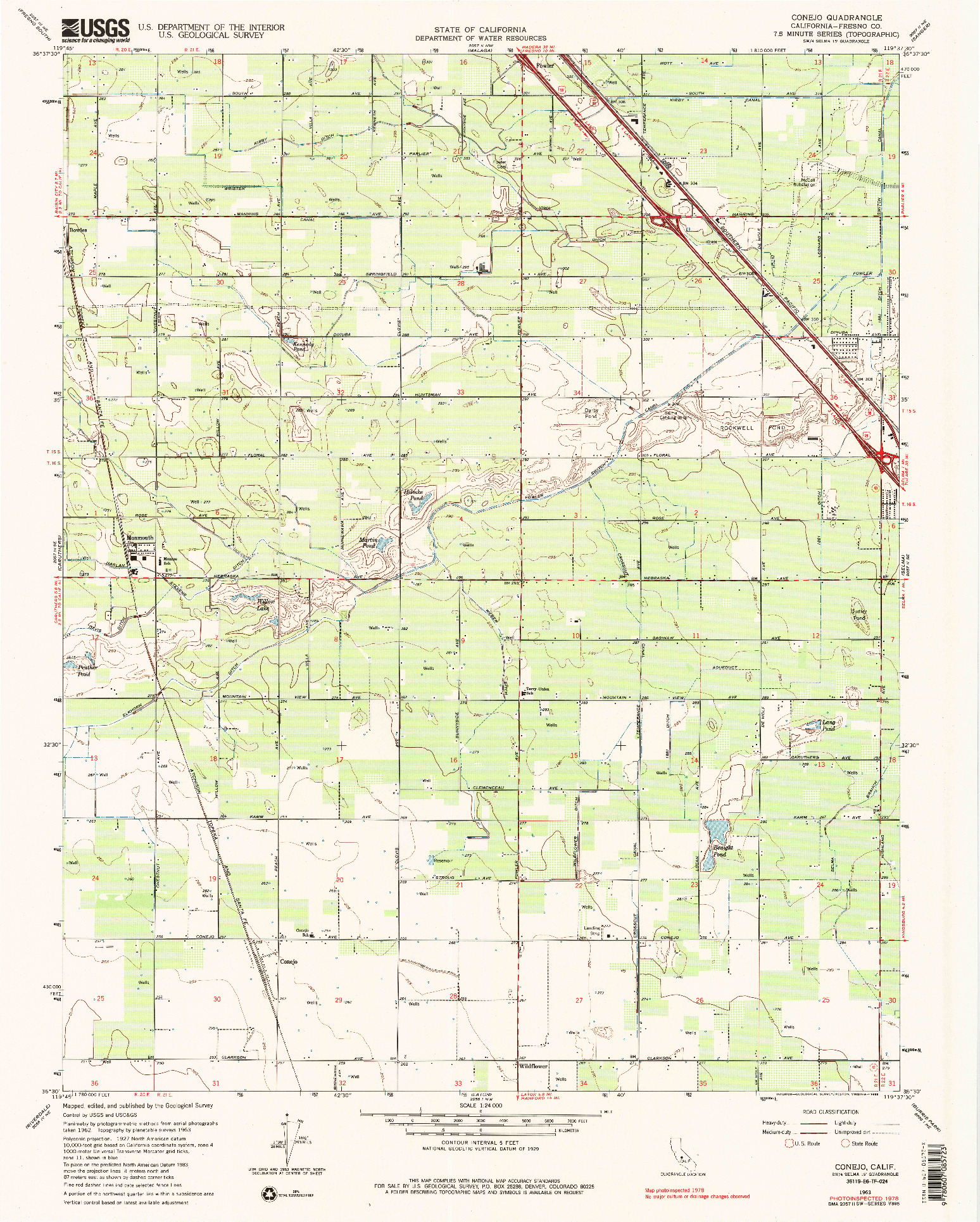 USGS 1:24000-SCALE QUADRANGLE FOR CONEJO, CA 1963