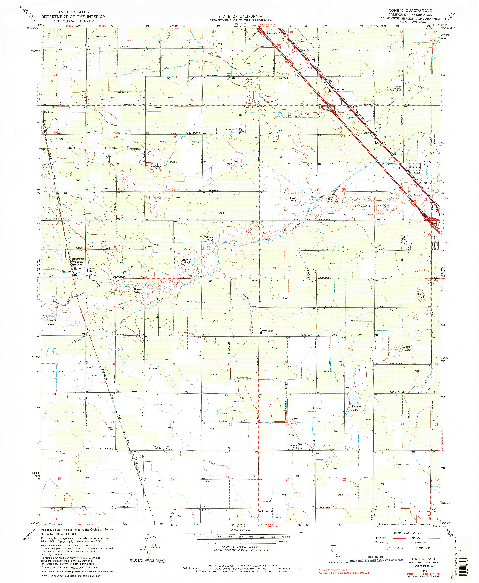 USGS 1:24000-SCALE QUADRANGLE FOR CONEJO, CA 1963