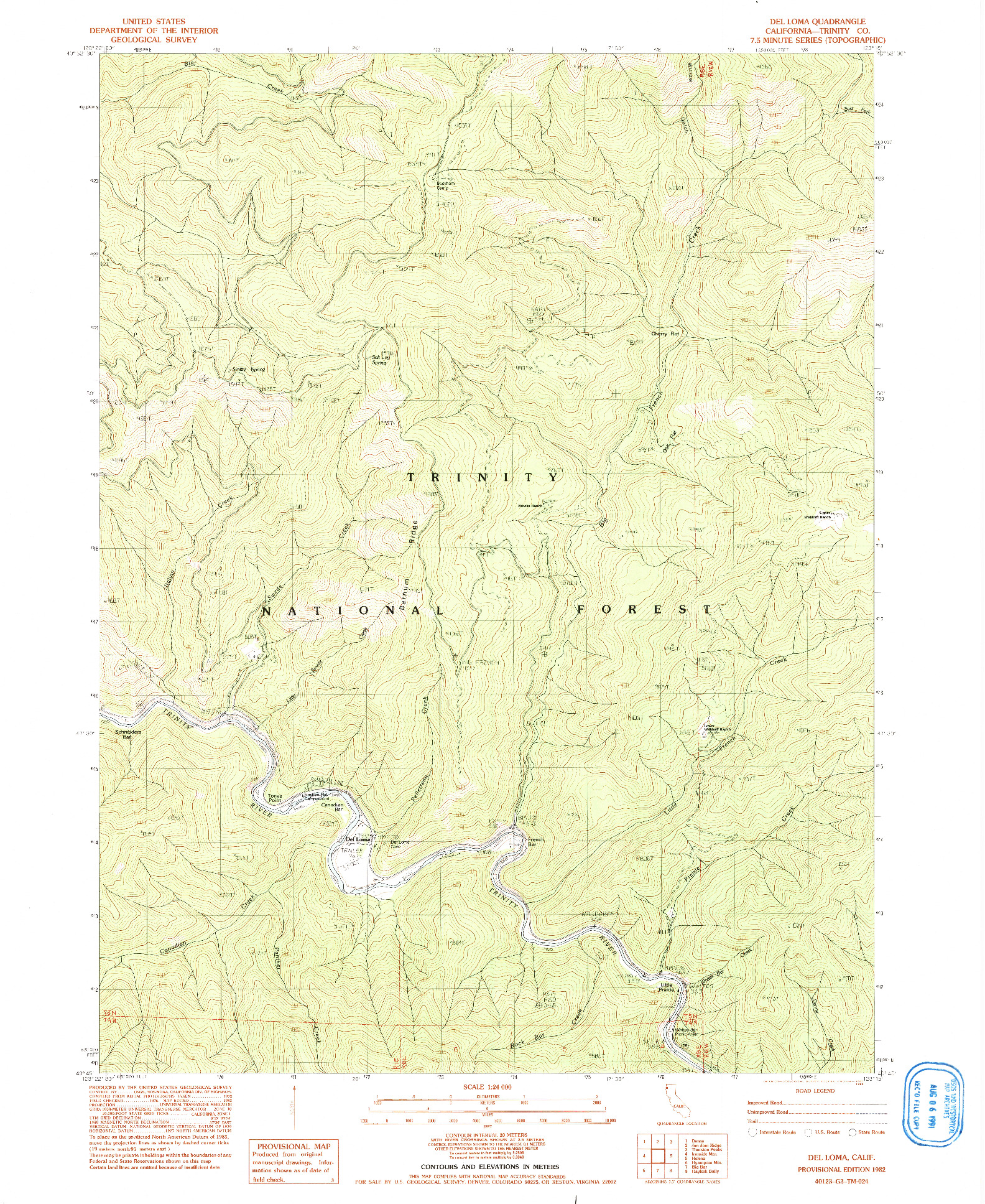 USGS 1:24000-SCALE QUADRANGLE FOR DEL LOMA, CA 1982