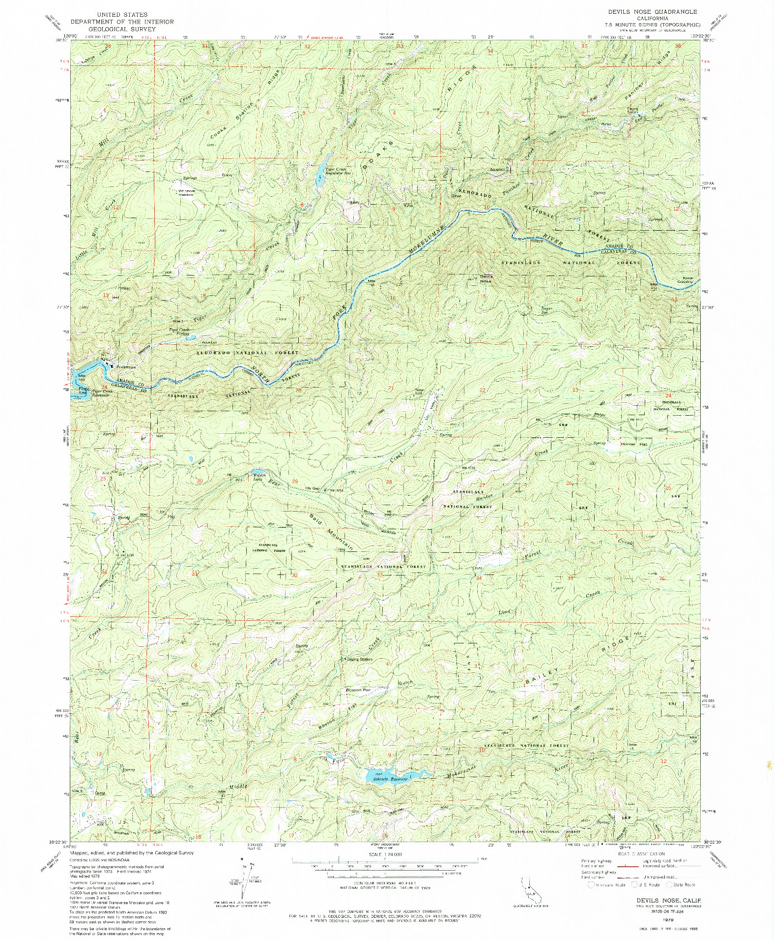 USGS 1:24000-SCALE QUADRANGLE FOR DEVILS NOSE, CA 1979