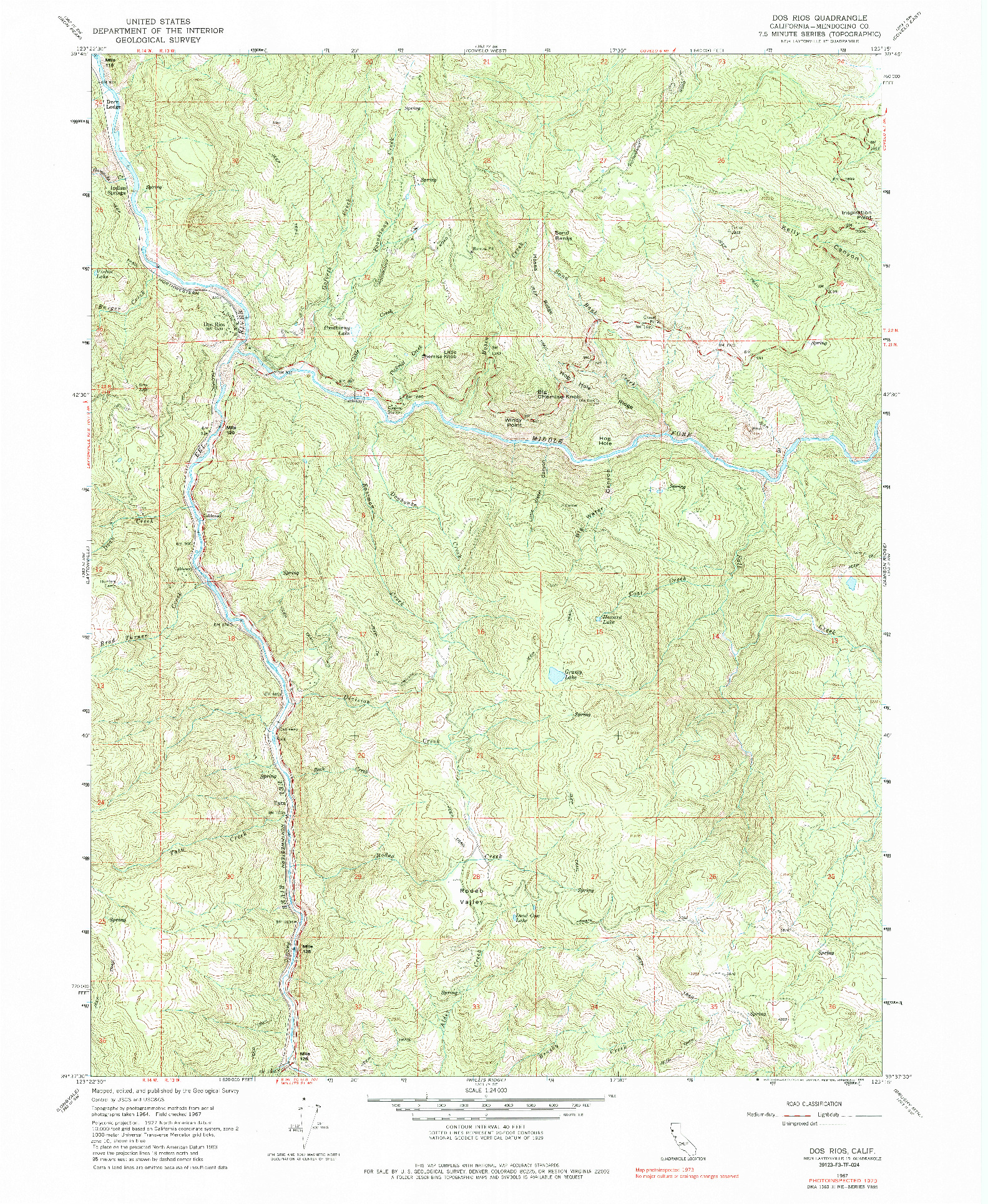 USGS 1:24000-SCALE QUADRANGLE FOR DOS RIOS, CA 1967