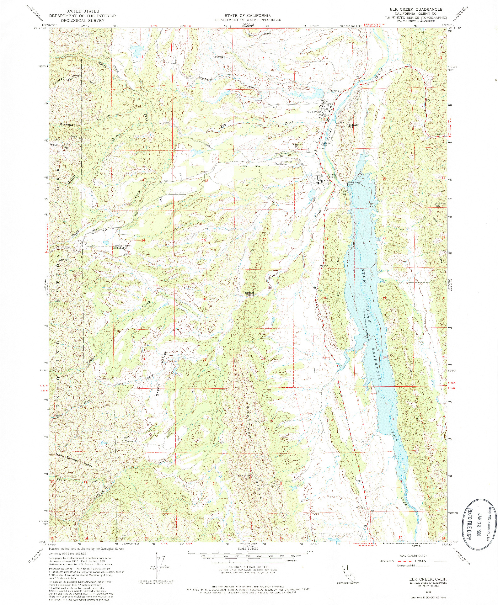 USGS 1:24000-SCALE QUADRANGLE FOR ELK CREEK, CA 1968