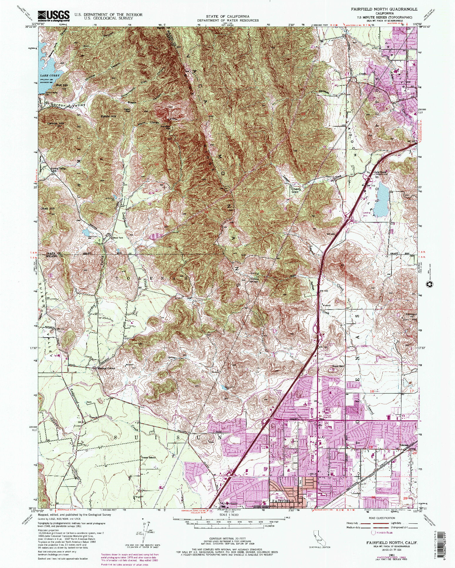 USGS 1:24000-SCALE QUADRANGLE FOR FAIRFIELD NORTH, CA 1951