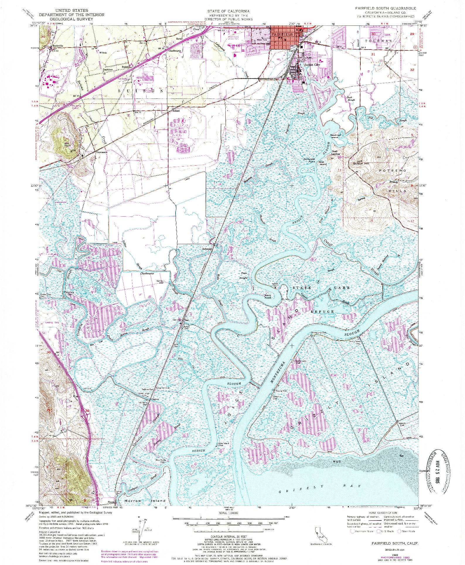 USGS 1:24000-SCALE QUADRANGLE FOR FAIRFIELD SOUTH, CA 1949