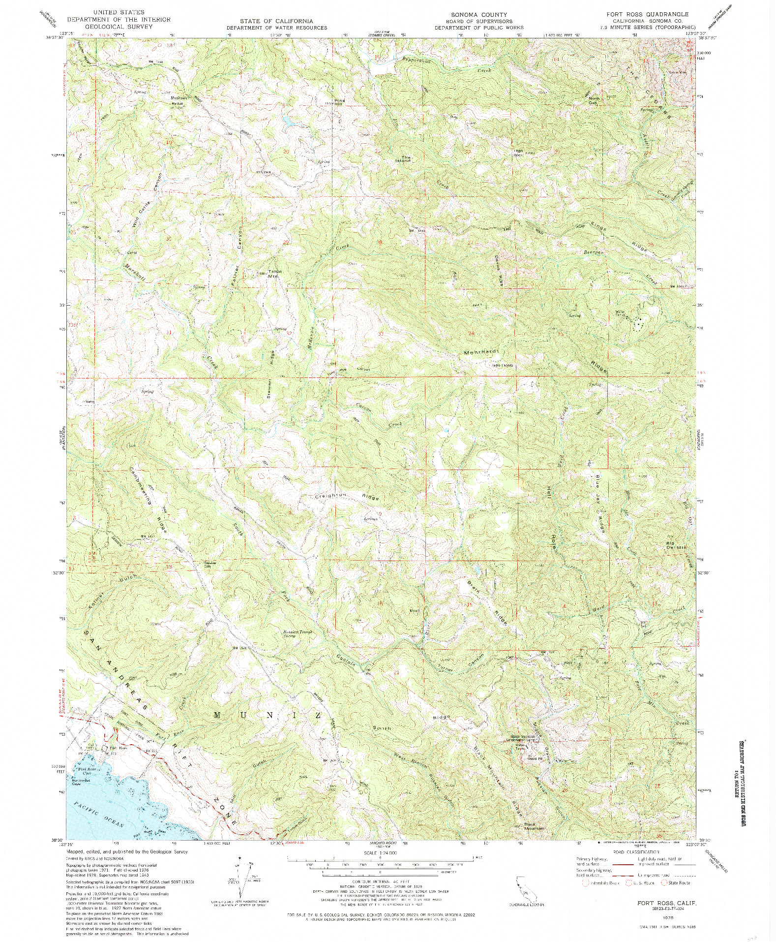 USGS 1:24000-SCALE QUADRANGLE FOR FORT ROSS, CA 1978