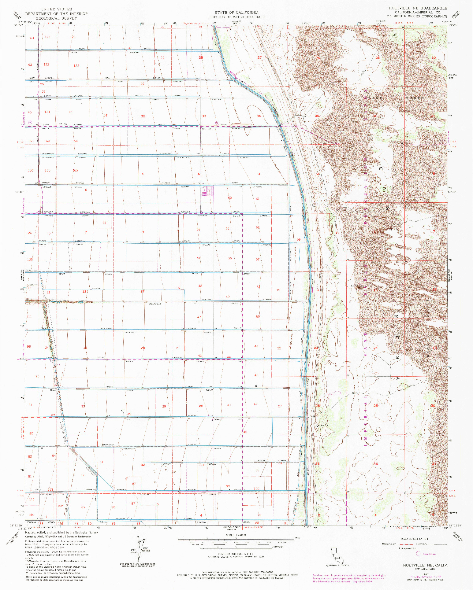 USGS 1:24000-SCALE QUADRANGLE FOR HOLTVILLE NE, CA 1957