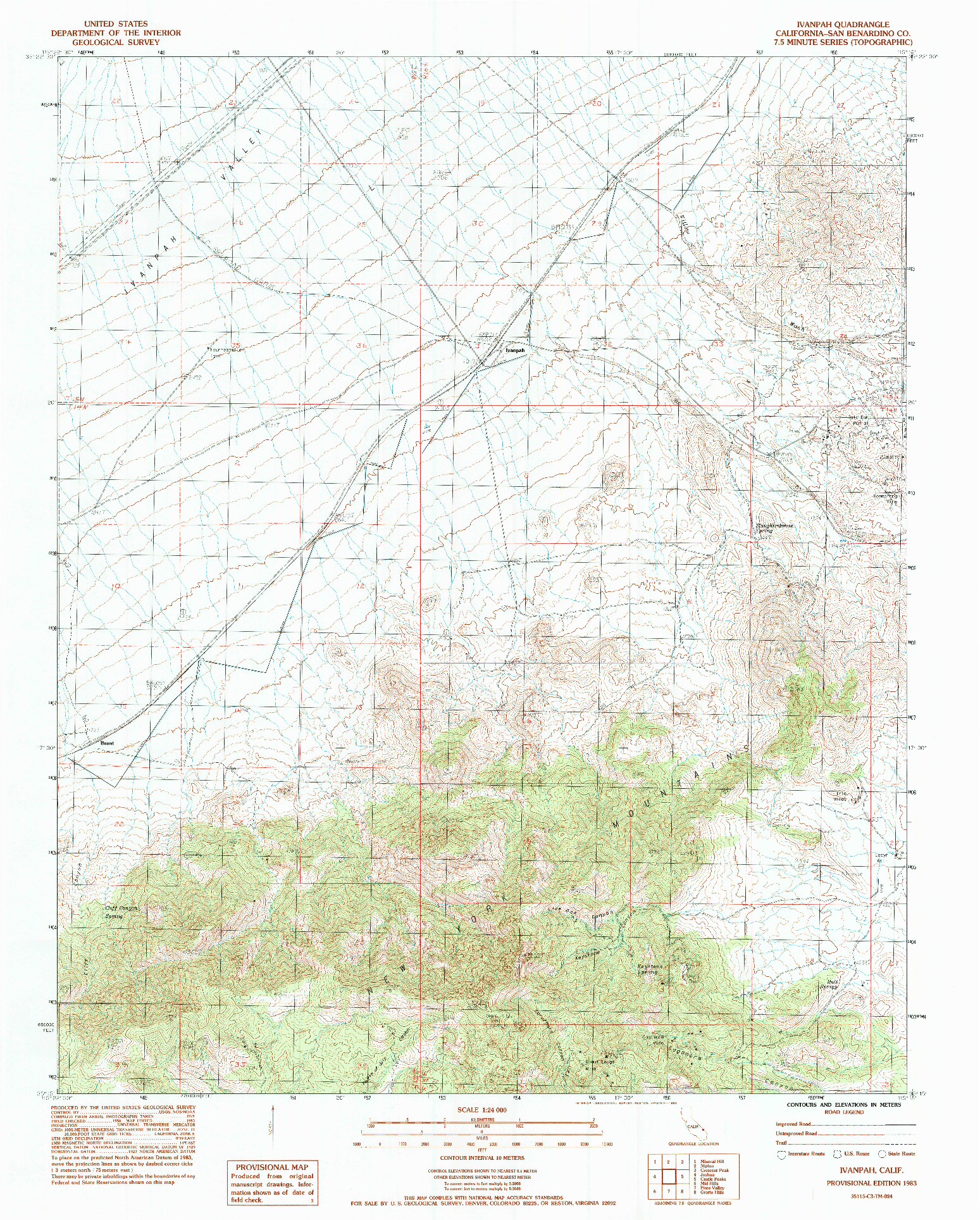 USGS 1:24000-SCALE QUADRANGLE FOR IVANPAH, CA 1983
