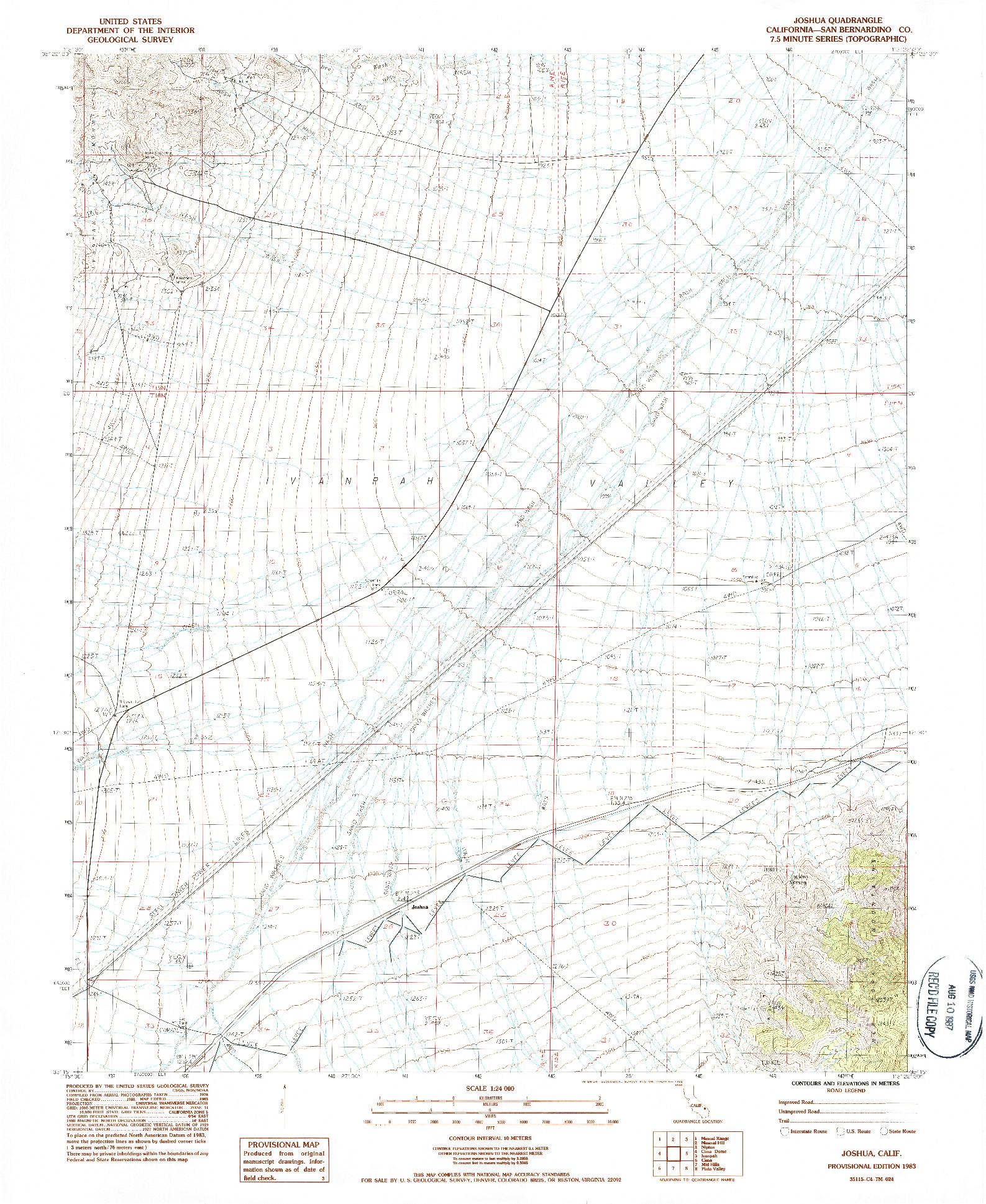 USGS 1:24000-SCALE QUADRANGLE FOR JOSHUA, CA 1983