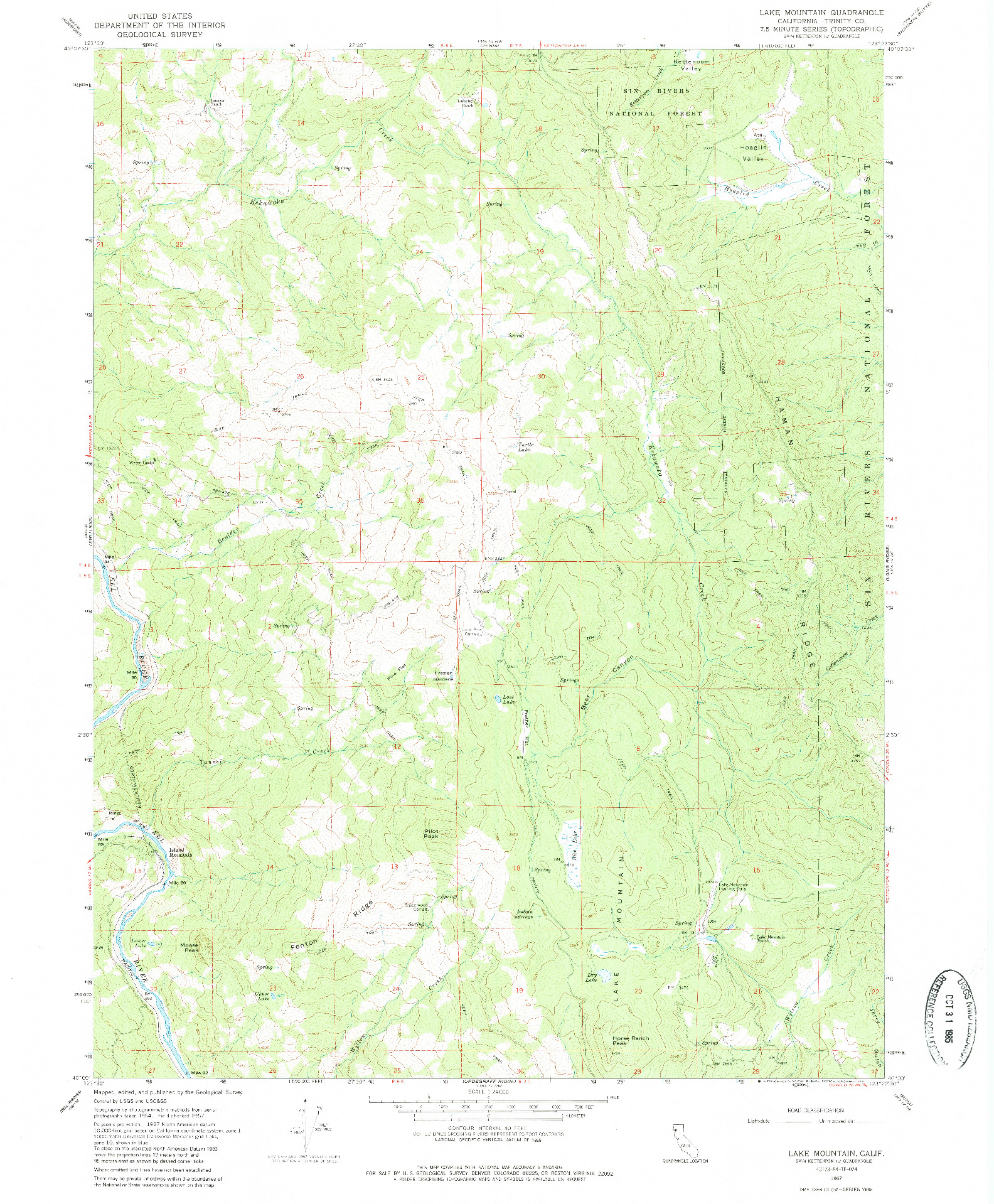 USGS 1:24000-SCALE QUADRANGLE FOR LAKE MOUNTAIN, CA 1967