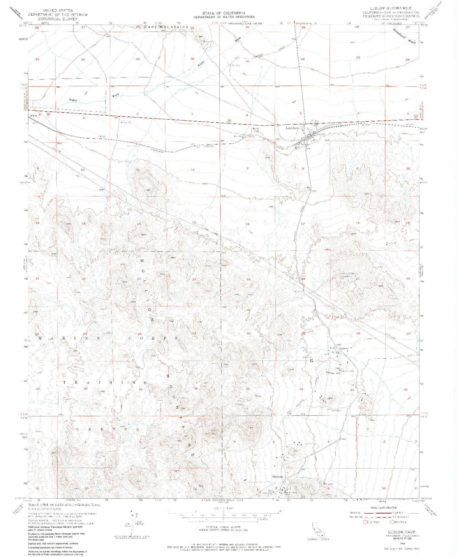 USGS 1:24000-SCALE QUADRANGLE FOR LUDLOW, CA 1955