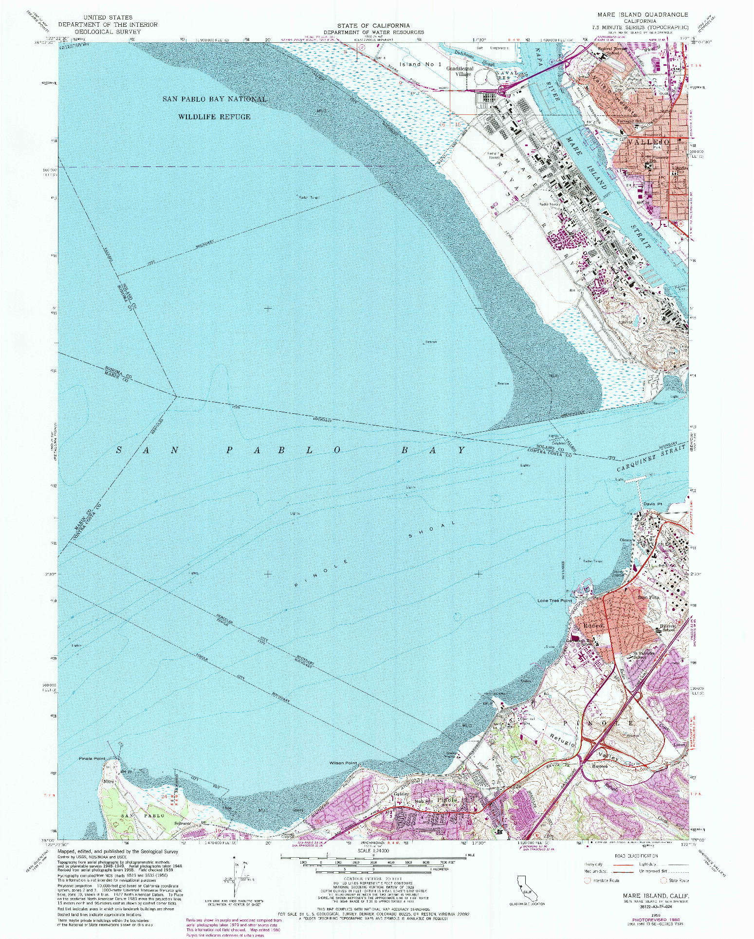 USGS 1:24000-SCALE QUADRANGLE FOR MARE ISLAND, CA 1959