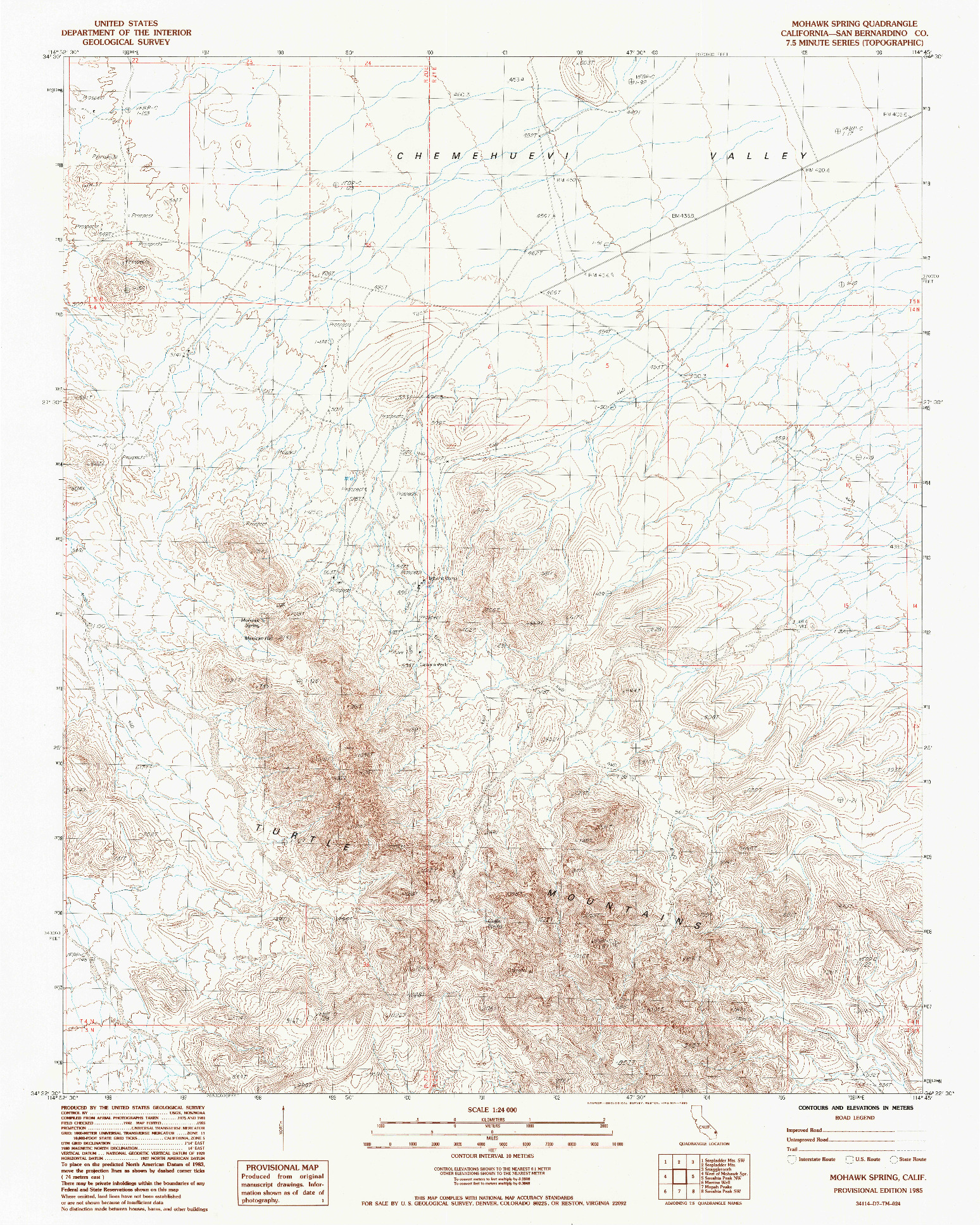 USGS 1:24000-SCALE QUADRANGLE FOR MOHAWK SPRING, CA 1985