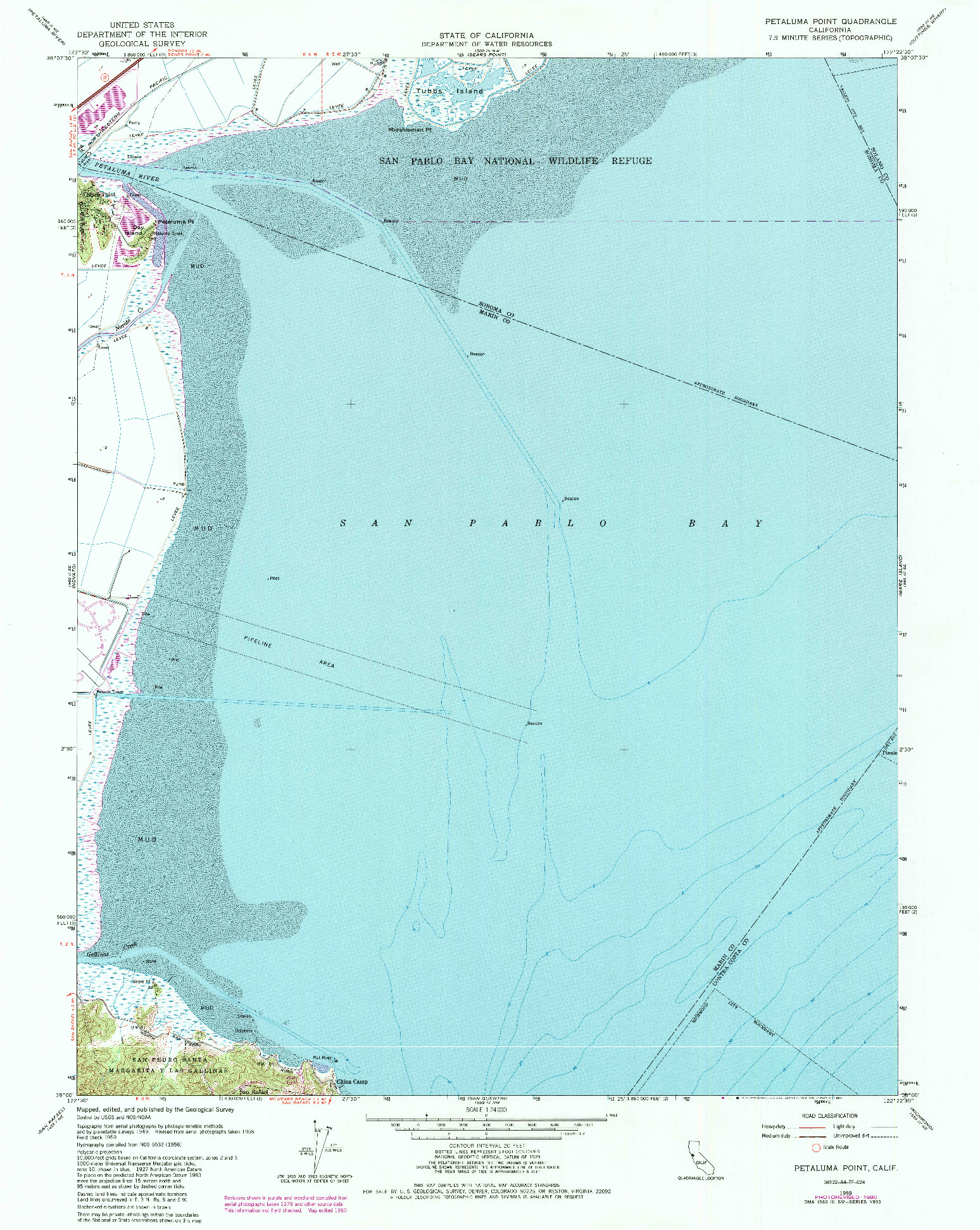 USGS 1:24000-SCALE QUADRANGLE FOR PETALUMA POINT, CA 1959