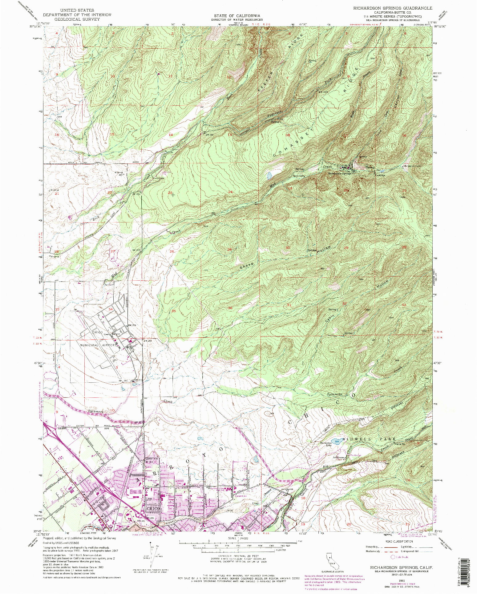 USGS 1:24000-SCALE QUADRANGLE FOR RICHARDSON SPRINGS, CA 1951