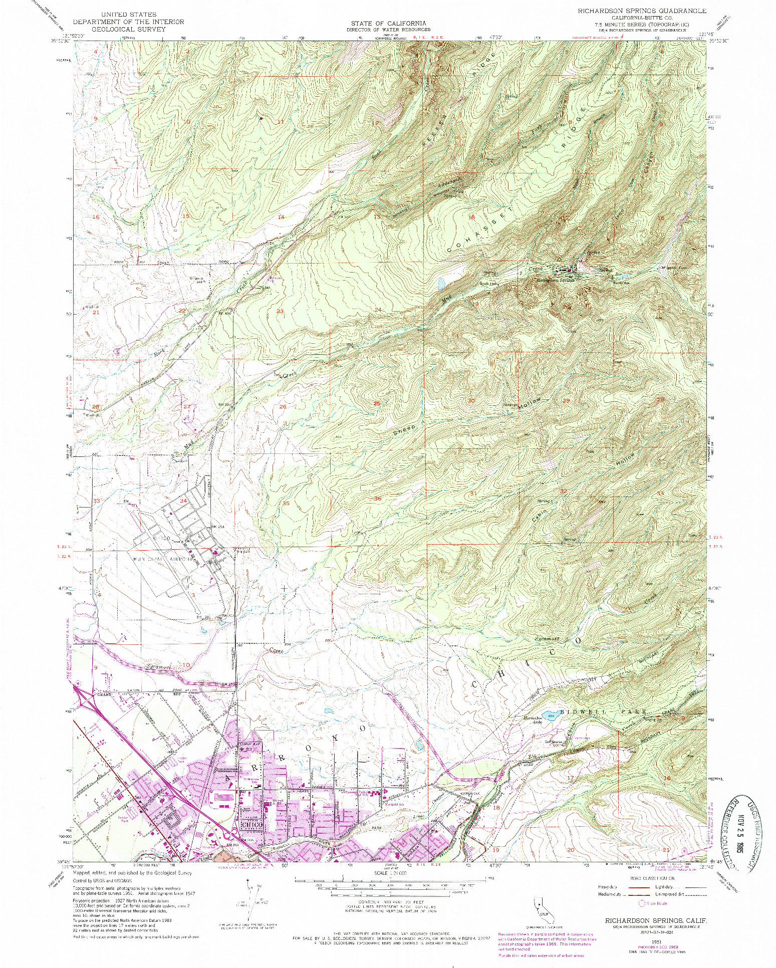 USGS 1:24000-SCALE QUADRANGLE FOR RICHARDSON SPRINGS, CA 1951