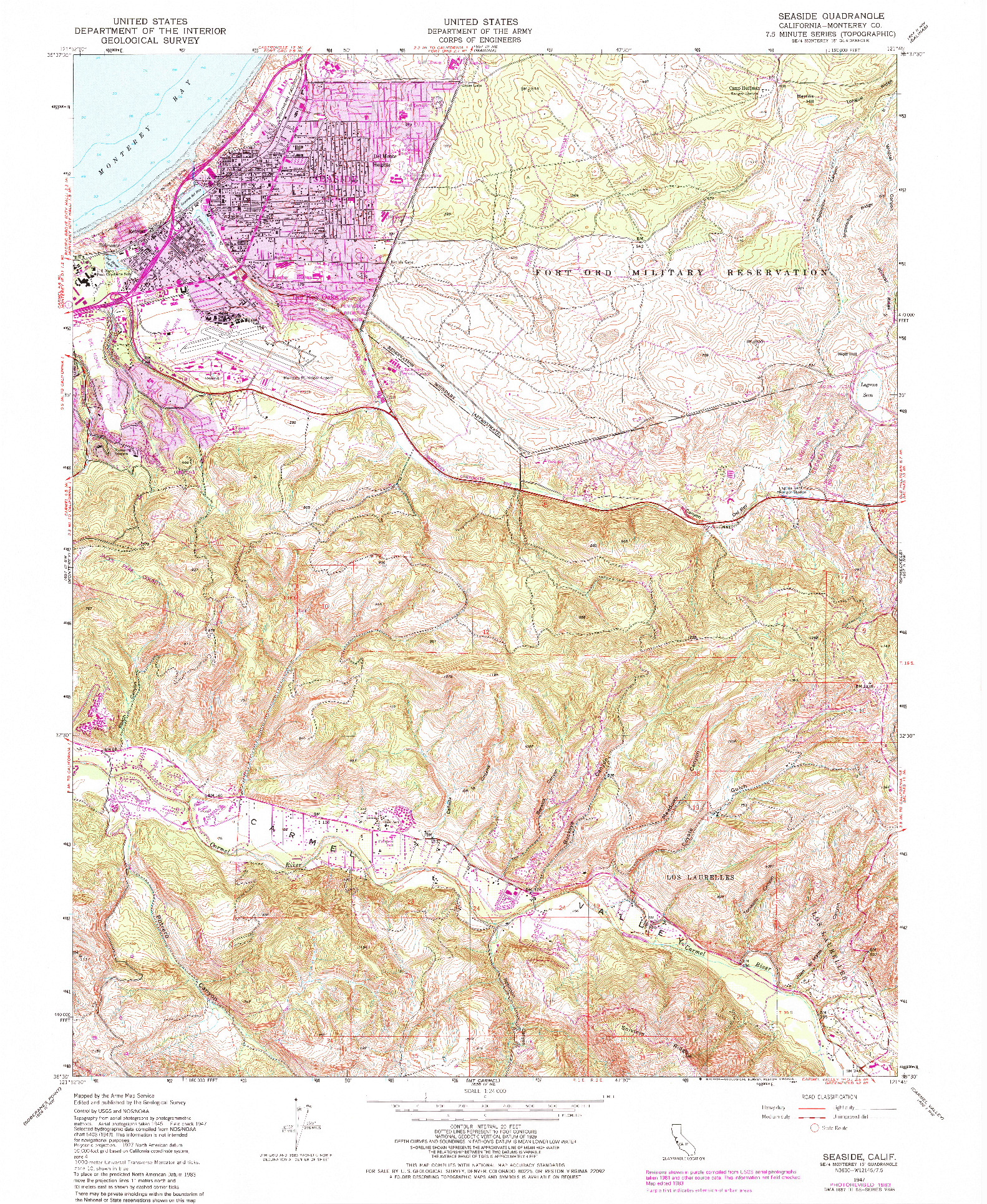 USGS 1:24000-SCALE QUADRANGLE FOR SEASIDE, CA 1983