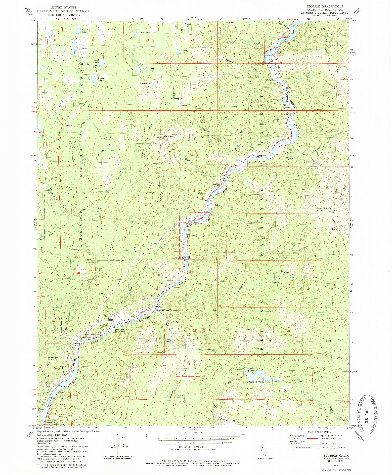 USGS 1:24000-SCALE QUADRANGLE FOR STORRIE, CA 1979