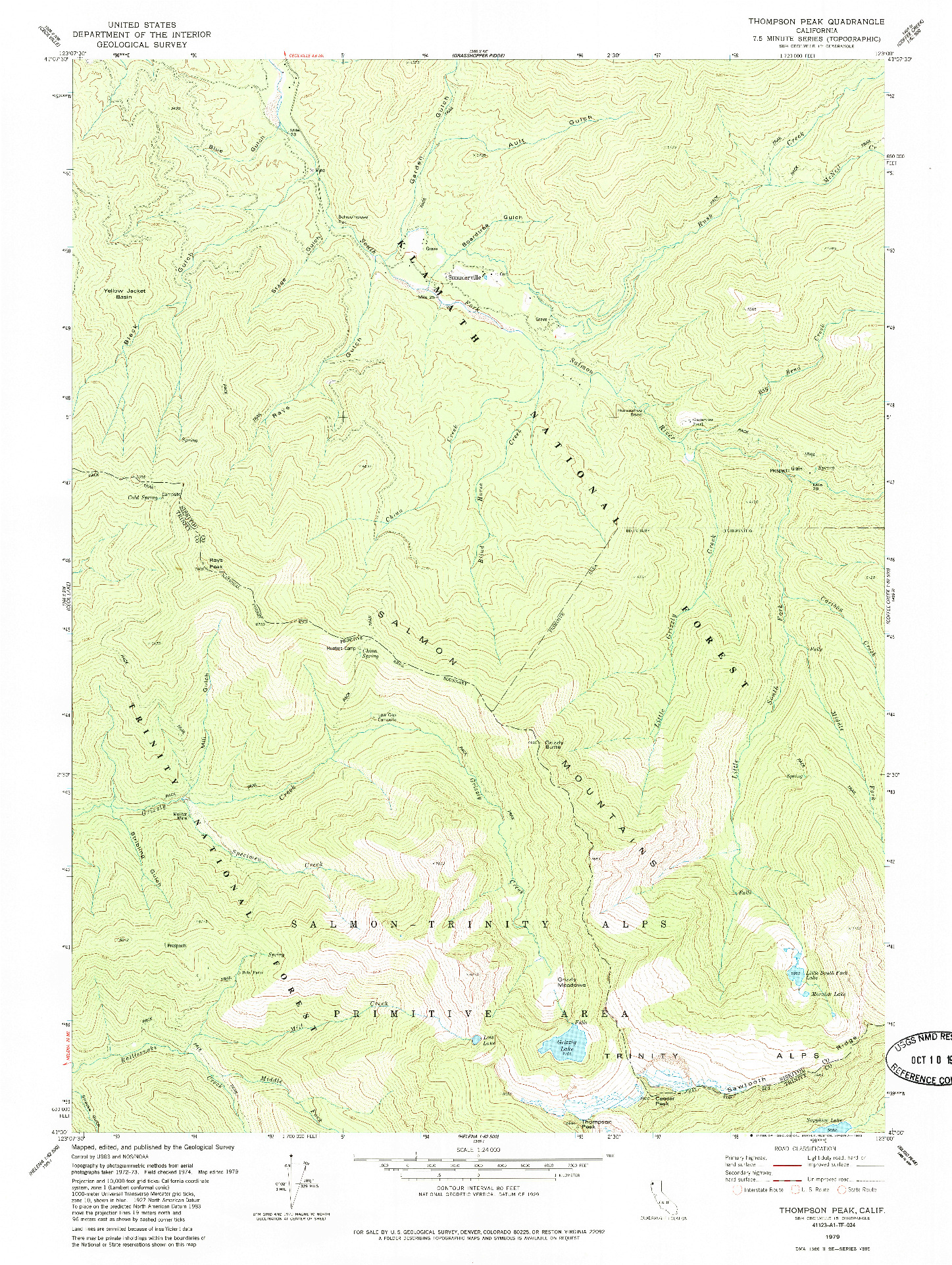USGS 1:24000-SCALE QUADRANGLE FOR THOMPSON PEAK, CA 1979