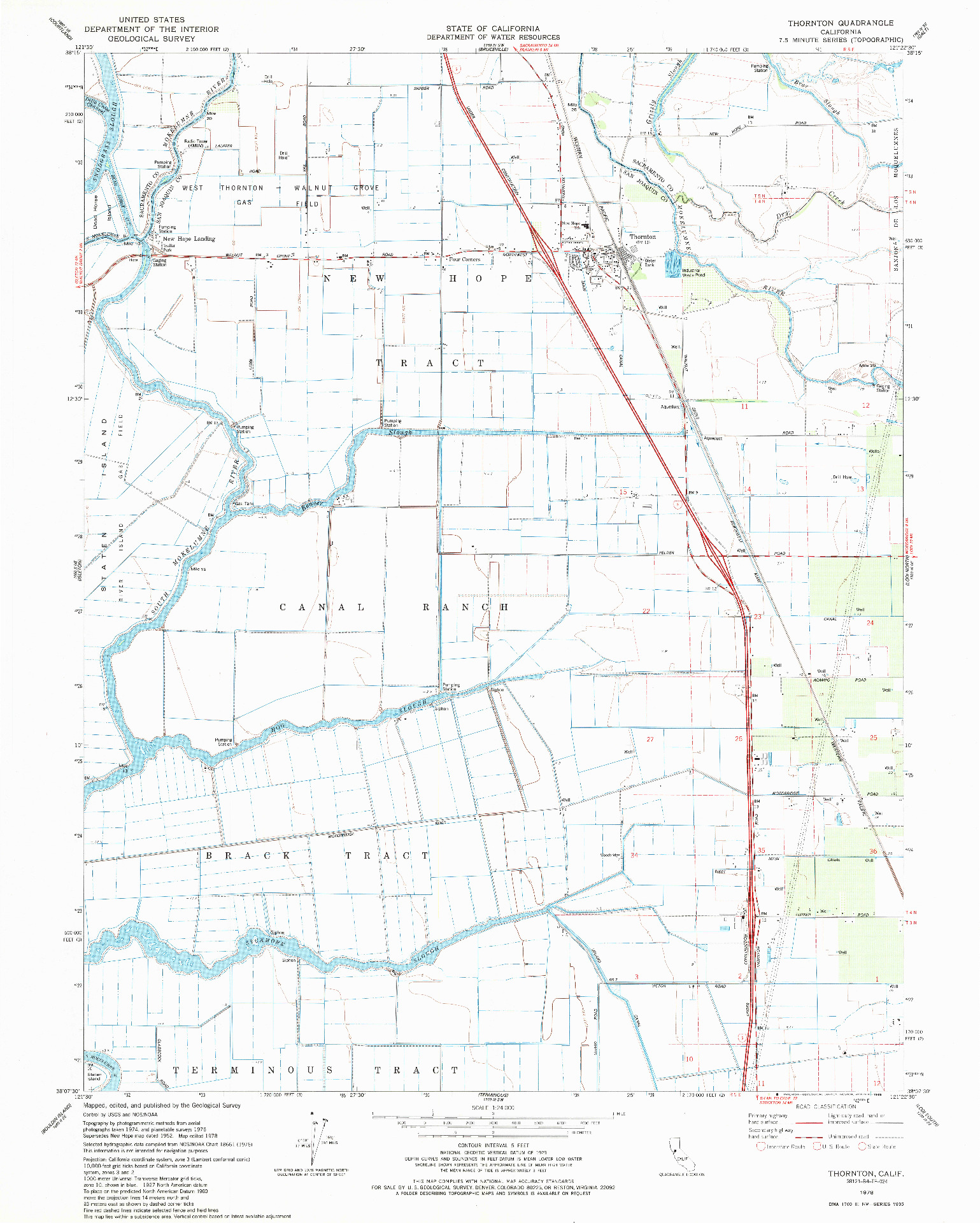 USGS 1:24000-SCALE QUADRANGLE FOR THORNTON, CA 1978